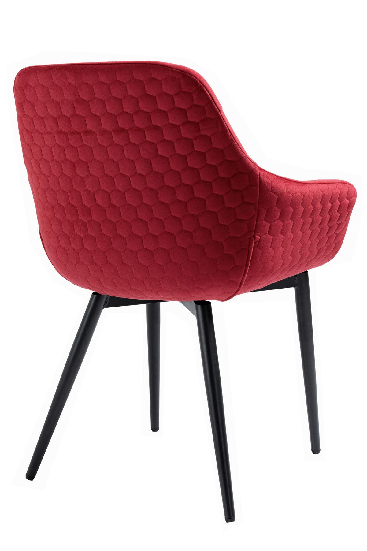 Naslanjač Samt, Rdeča - rdeča/črna, Moderno, kovina/tekstil (63/81,5/61cm) - Livetastic