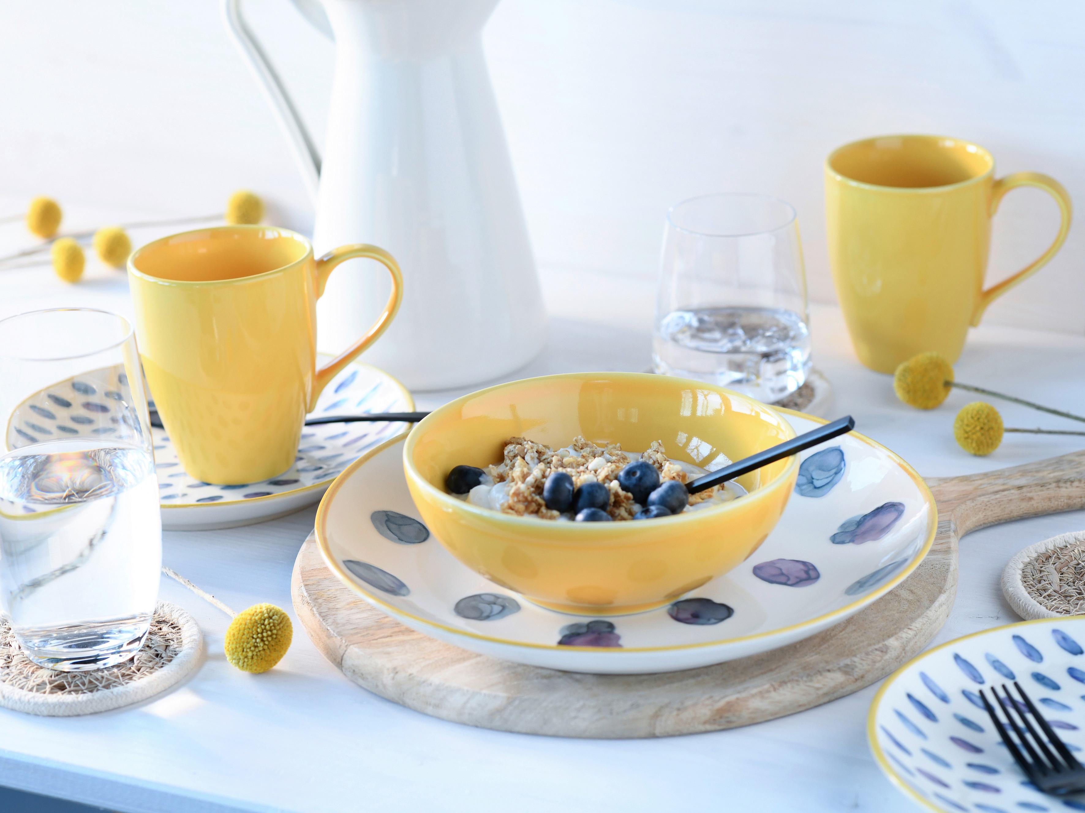 Kombinirani Servis Maisie Bunt, 16-Delni - modra/rumena, Basics, keramika - Creatable