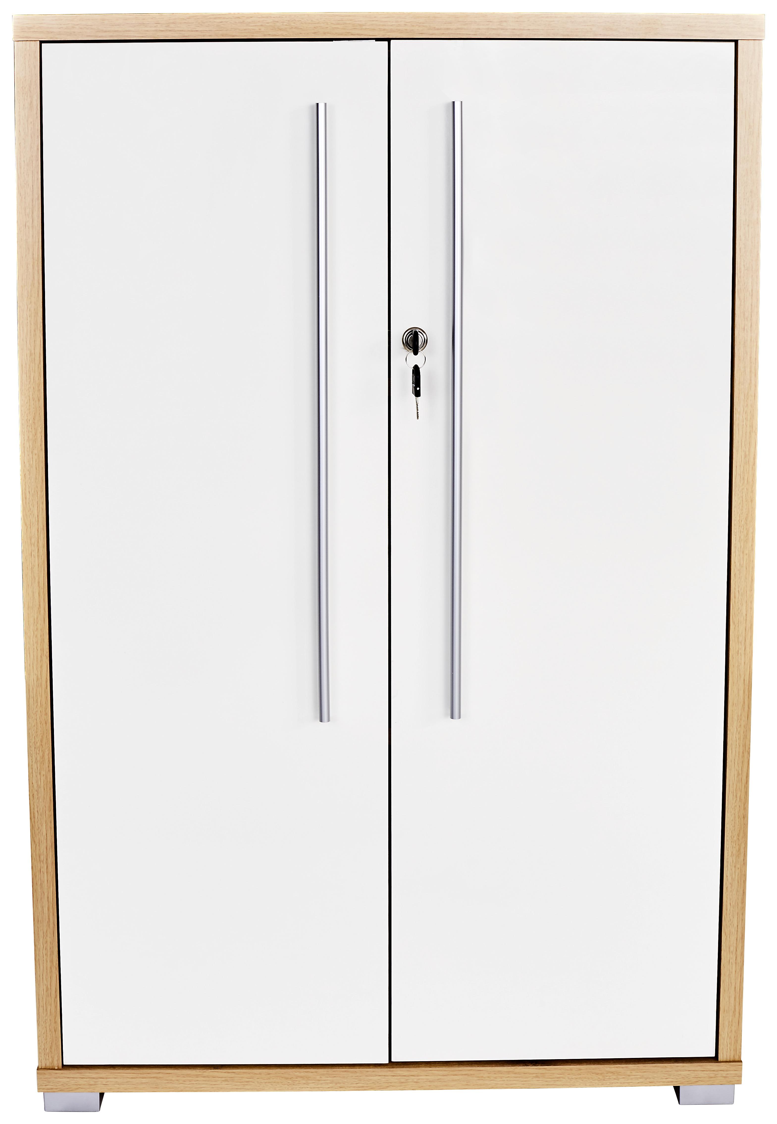Pisarniška Omara Kraft, Bela, Barva Hrasta - barve hrasta, Moderno, leseni material (75/113/35cm) - Modern Living
