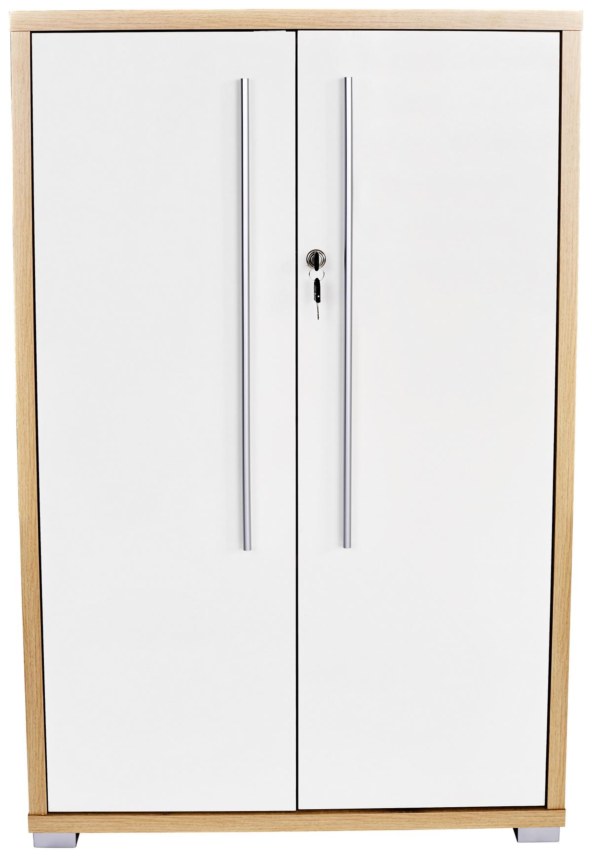 Dulap pentru acte Profi - alb/culoare lemn stejar, Modern, material pe bază de lemn (75/113/35cm) - Modern Living