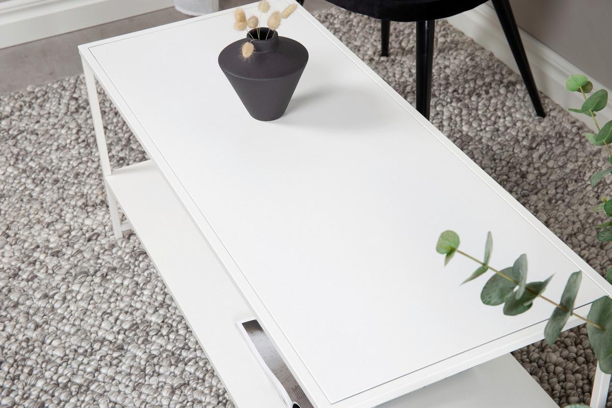 COUCHTISCH STAAL - Weiß, Design, Metall (102/43/45cm) - Livetastic