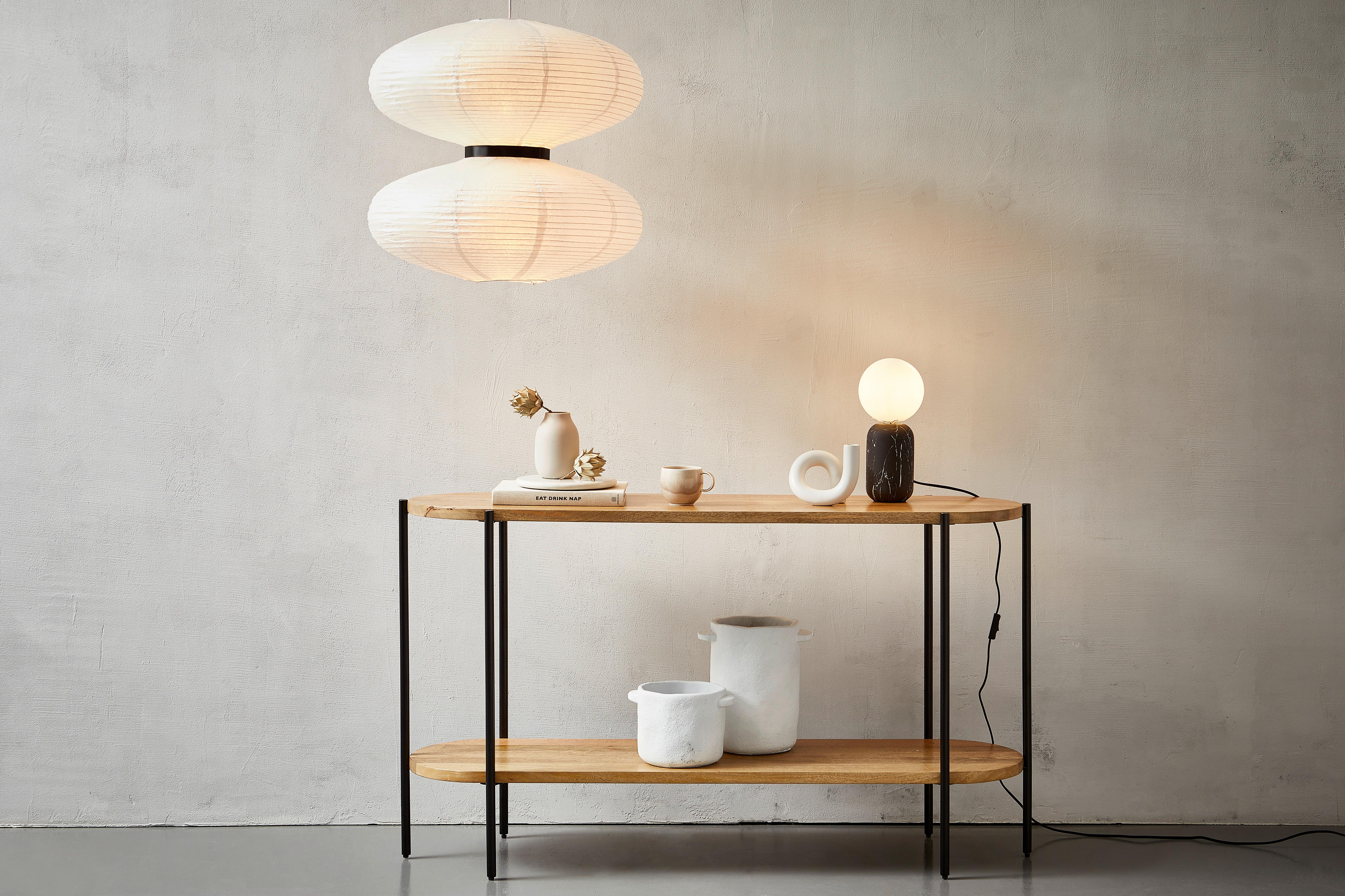STÓŁ KONSOLA LTZ-312 - czarny/jasnobrązowy, Trend, metal/drewno (140/80/40cm) - Livetastic