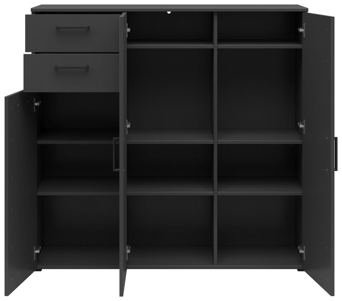 Kommode Multistauraum Graphitfarben - Anthrazit/Graphitfarben, Modern, Holzwerkstoff/Kunststoff (120cm) - Premium Living