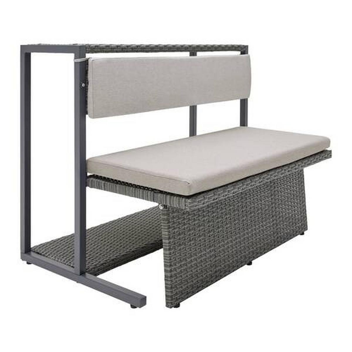 Set balcon Mario - gri deschis/gri, Modern, plastic/metal (110/86,5/80cm) - Bessagi Garden