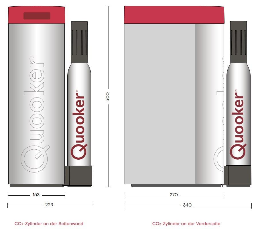 Wassersprudler Cube - Grau, MODERN, Metall (15,3/50/27cm) - Quooker