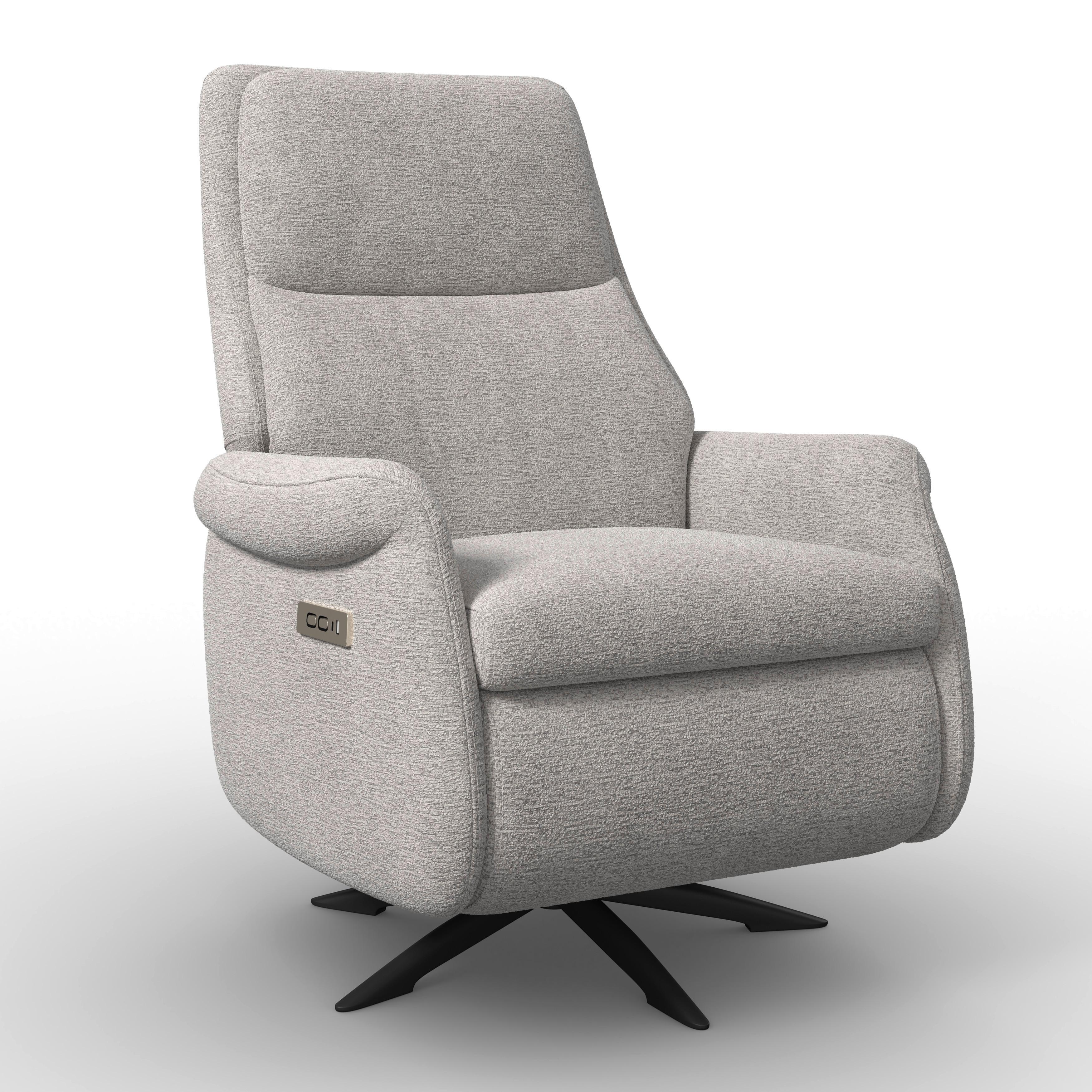 RELAXFÅTÖLJ ALICE - ljusgrå/svart, Modern, metall/trä (76/110/94cm) - Bessagi Home