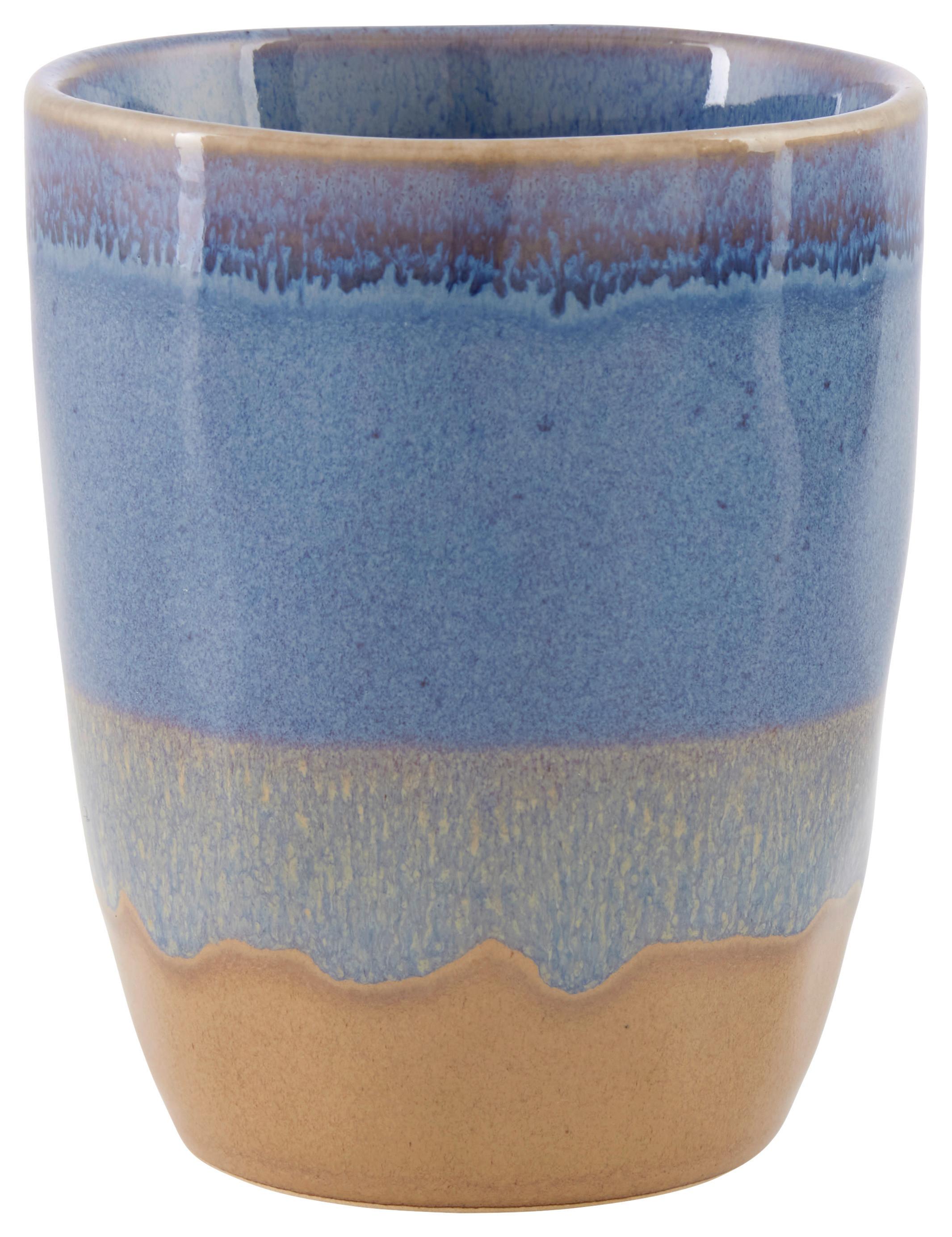 Cană pentru cafea Frank cca. 280 ml - albastru/alb, Modern, ceramică (8/9,6cm)