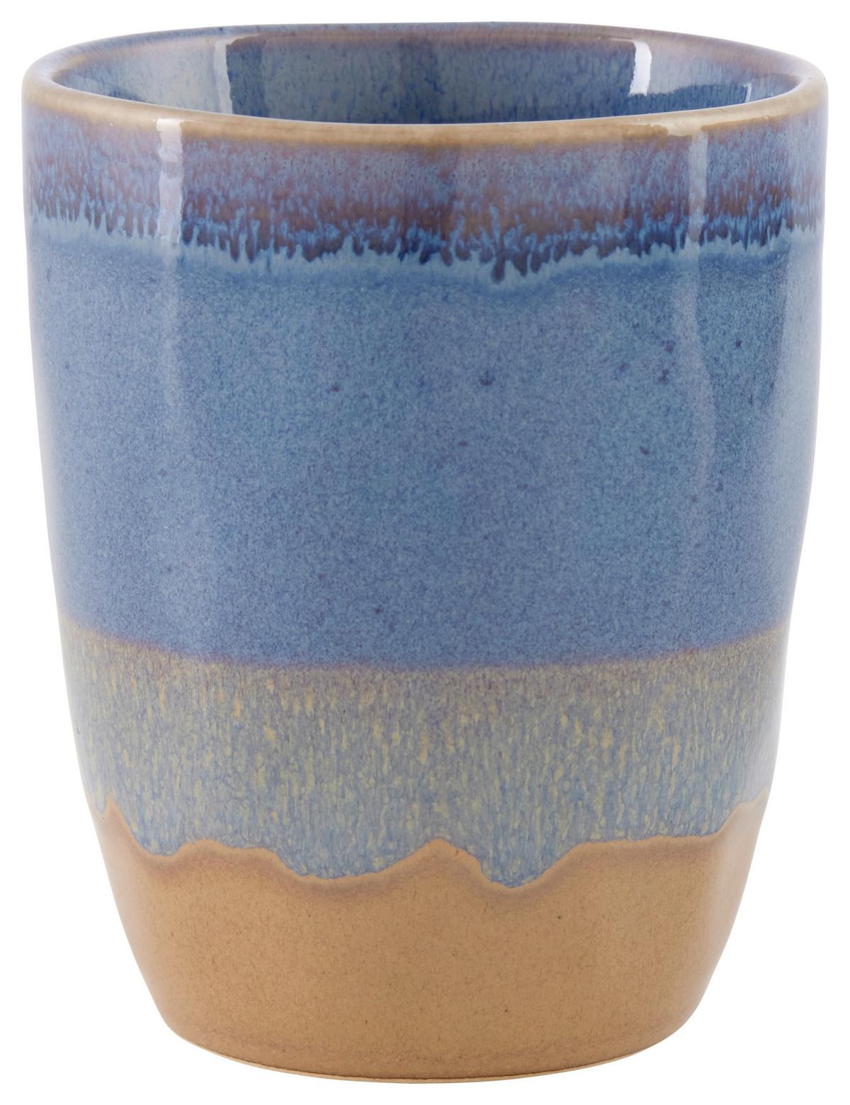 Cană pentru cafea Frank cca. 280 ml - albastru/alb, Modern, ceramică (8/9,6cm)