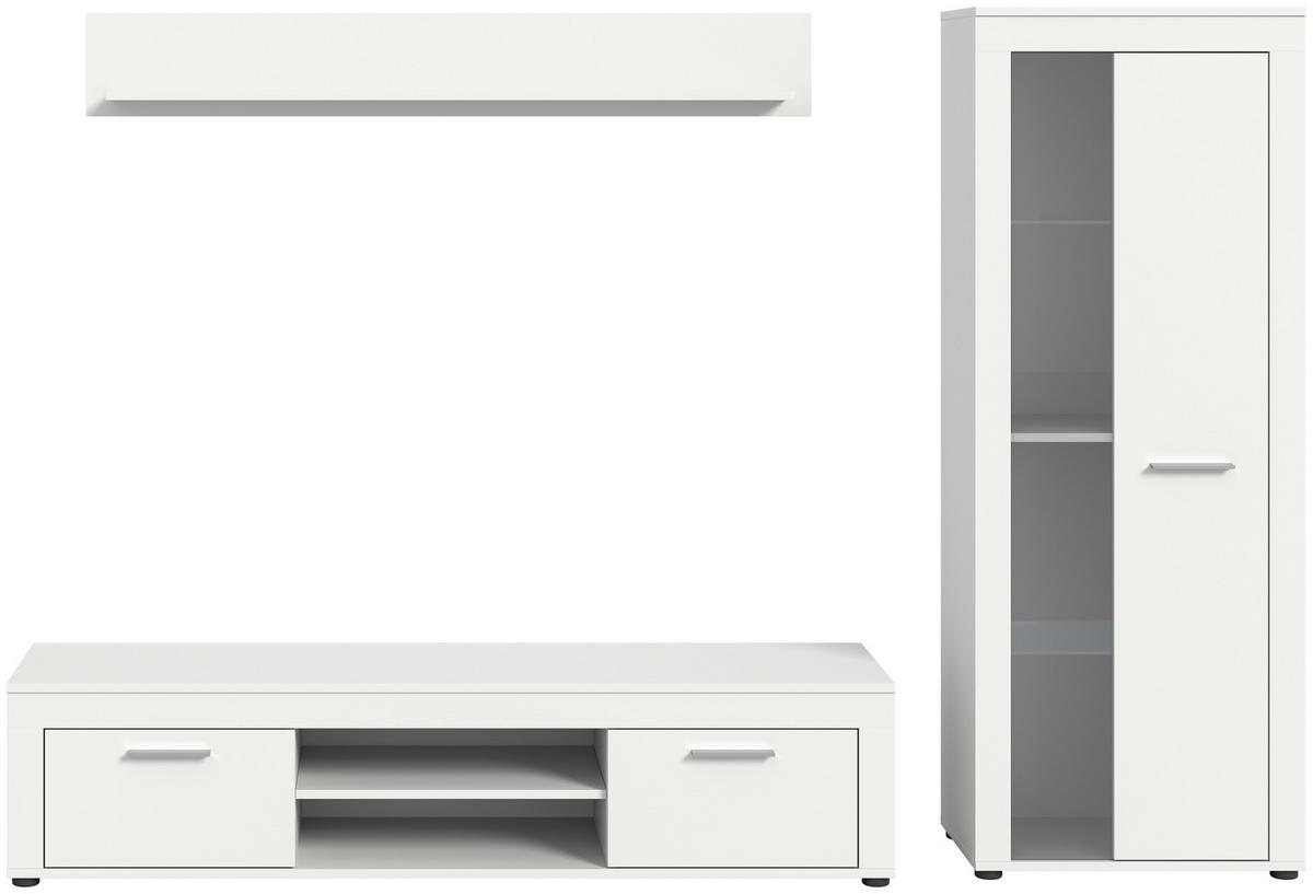 ANSAMBLU MOBILIER CAMERA DE Z JAM - alb, Design, sticlă/material pe bază de lemn (235/159/35cm) - Modern Living