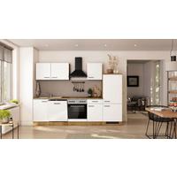 Küchenblock Avila m. Geräten Magnolie - Eichefarben/Magnolie, Trend, Holzwerkstoff/Metall (280cm) - FlexWell