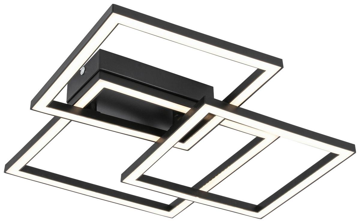 LED Mennyezeti Lámpa Timre - fekete, Modern, műanyag/fém (45,3/43,5/7,3cm) - Mömax