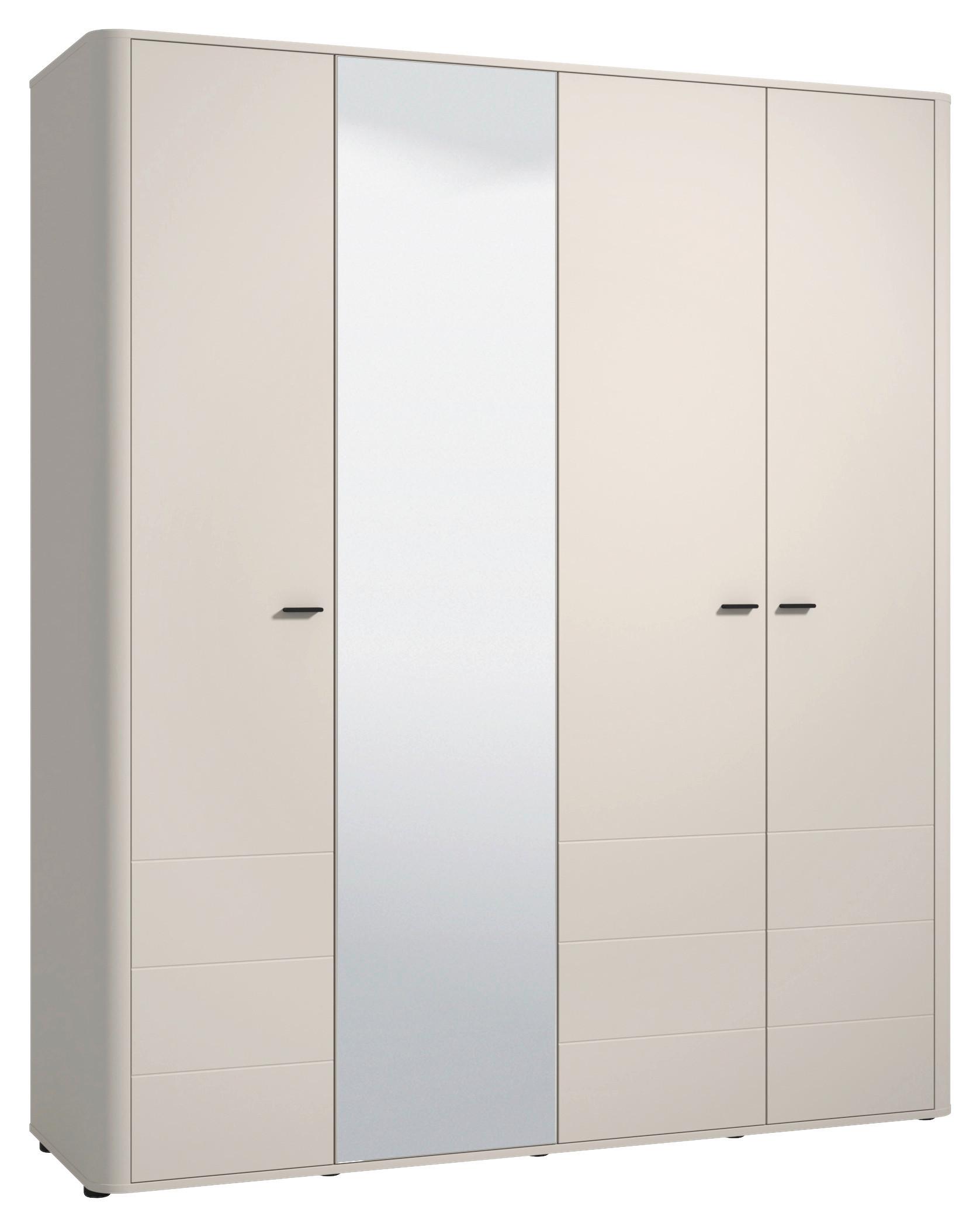 Ruhásszekrény Serdica - kasmírszínű/fekete, Basics, műanyag/faalapú anyag (179,5/210,5/56,5cm) - MID.YOU