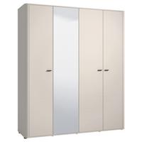 Ruhásszekrény Serdica - kasmírszínű/fekete, Basics, műanyag/faalapú anyag (179,5/210,5/56,5cm) - MID.YOU