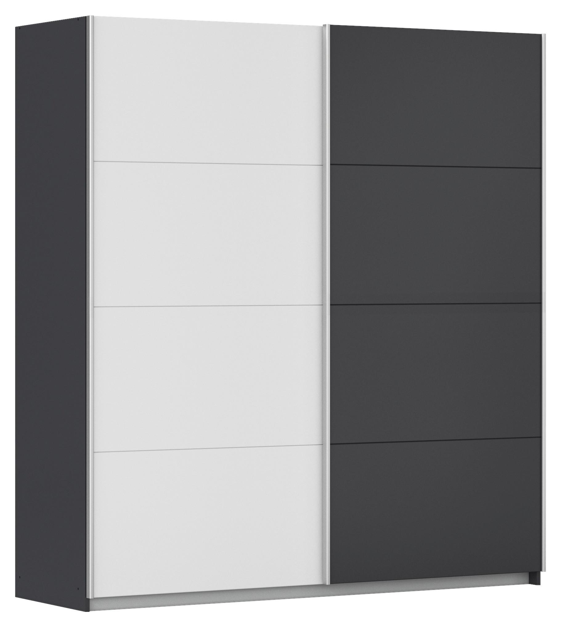 Ormar S Kliznim Vratima Subito - bijela/boje grafita, Moderno, drvni materijal/metal (181/197/61cm) - Modern Living
