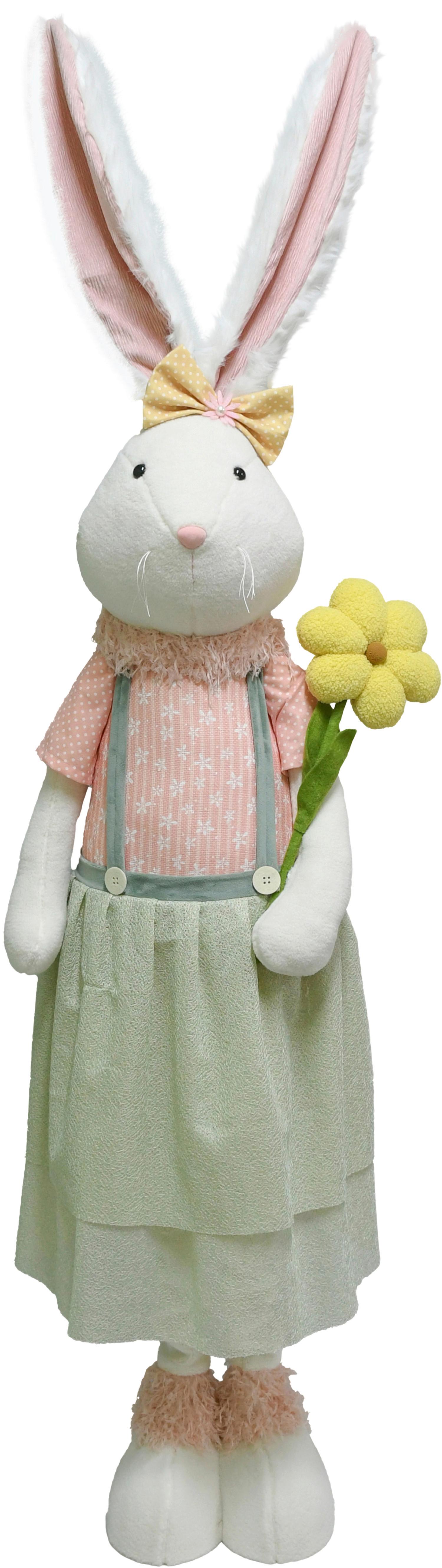 Osterhase Rabbit Hellgrün/Pink/Weiß - Pink/Gelb, Kunststoff/Textil (52/140-190/32cm) - Mömax