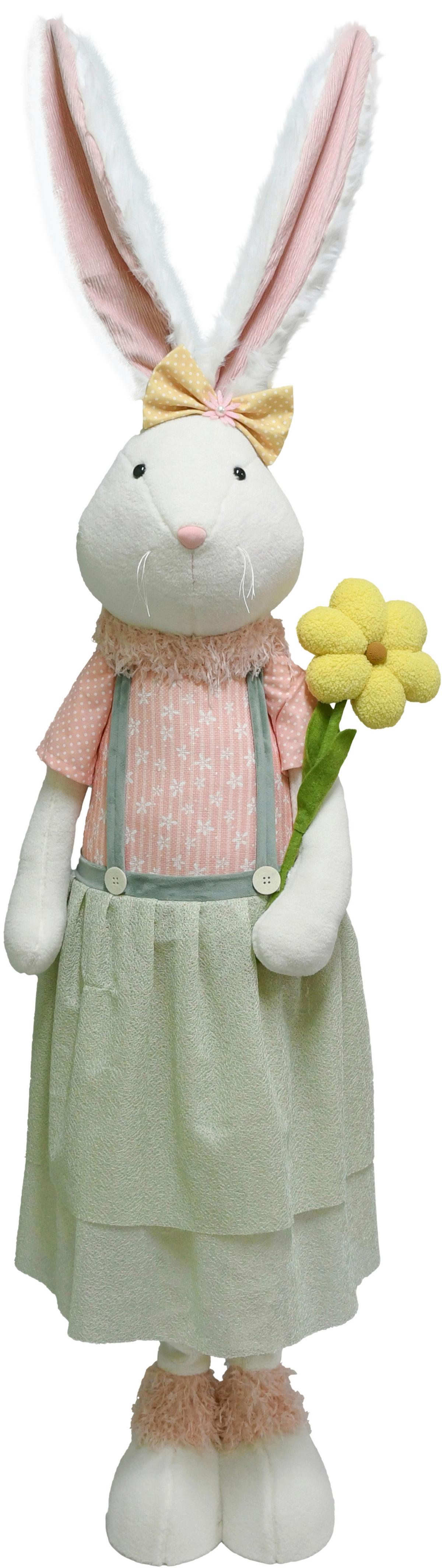 Osterhase Rabbit Hellgrün/Pink/Weiß - Pink/Gelb, Kunststoff/Textil (52/140-190/32cm) - Mömax