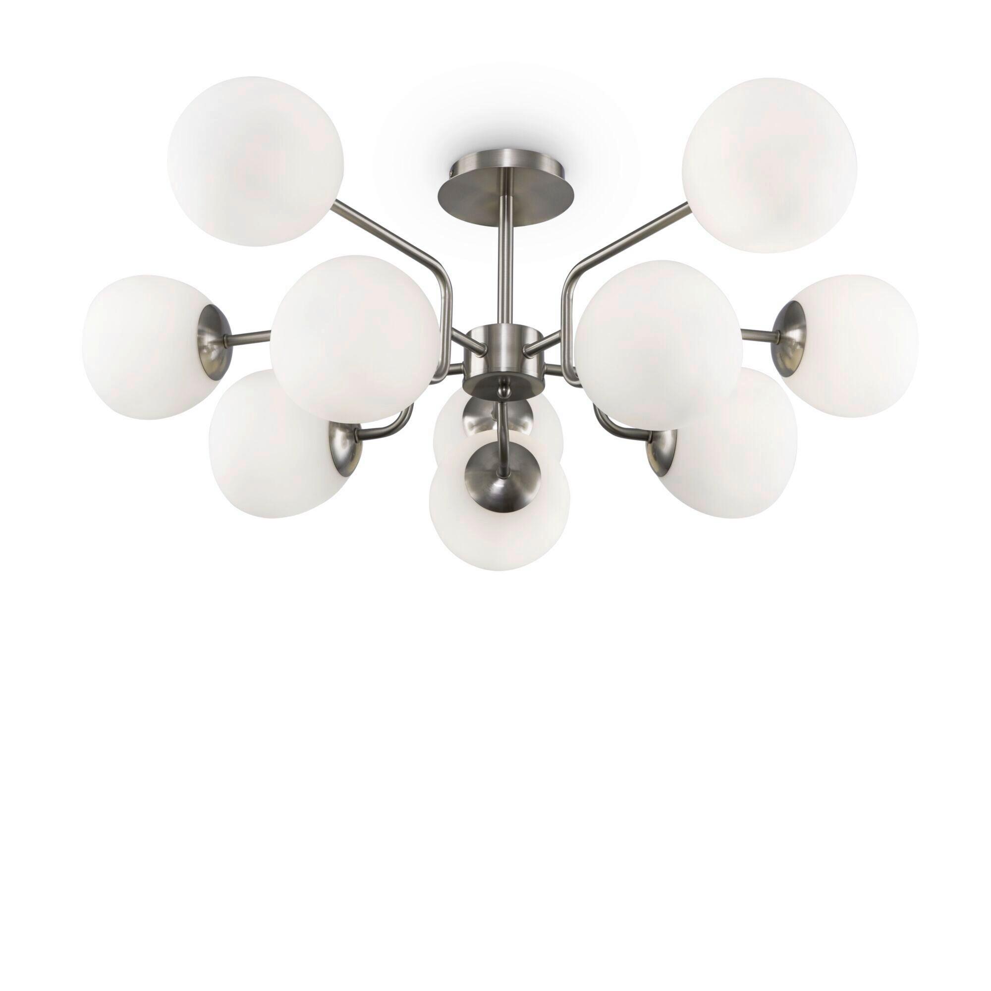 Pendelleuchte Erich - Weiss/Nickelfarben, Trend, Glas/Metall (90.7/34cm) - MAYTONI