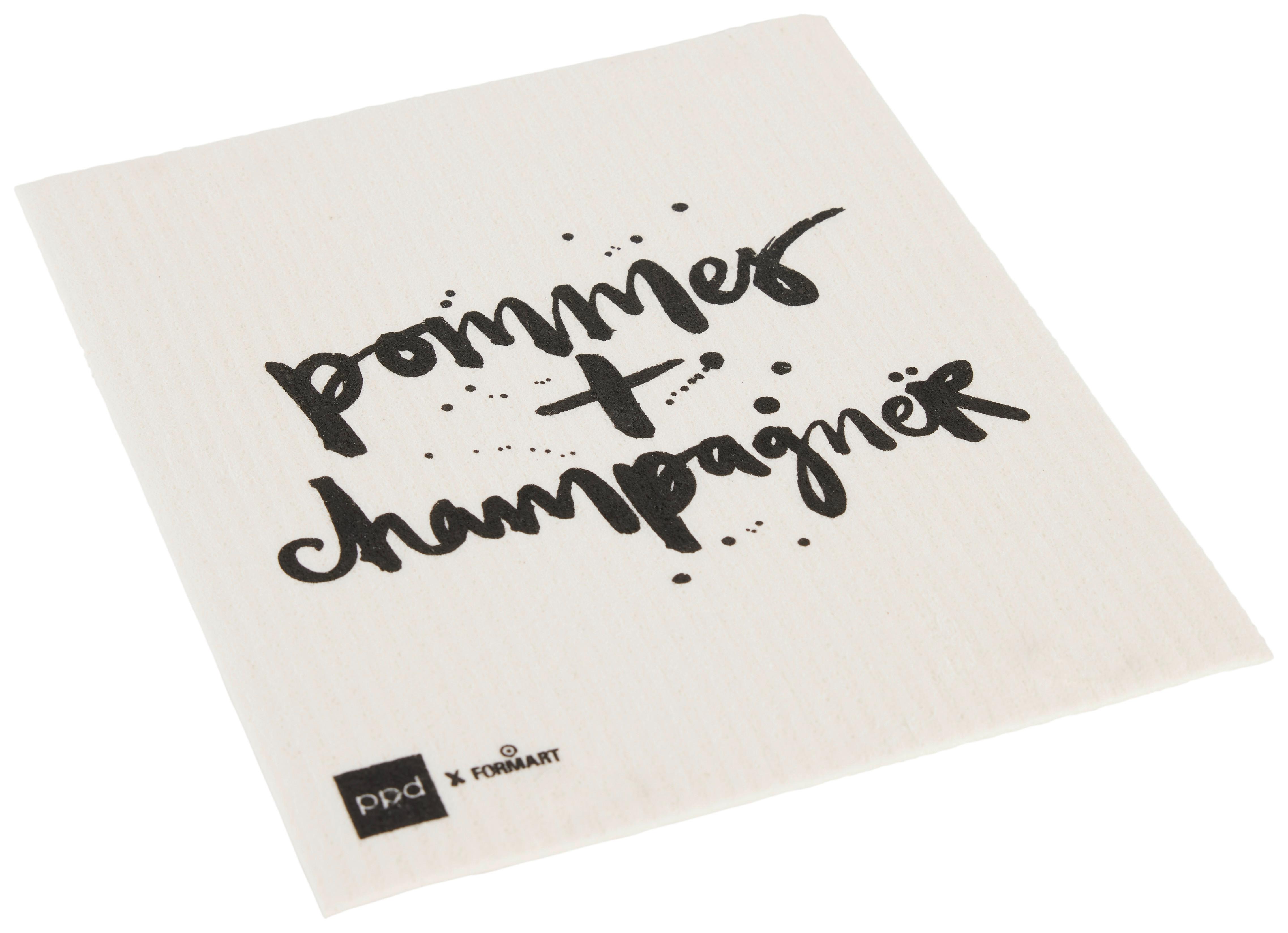 Schwammtuch Peter in Schwarz/Weiß ca. 20x17cm - Schwarz/Weiß, Textil (20/17cm)