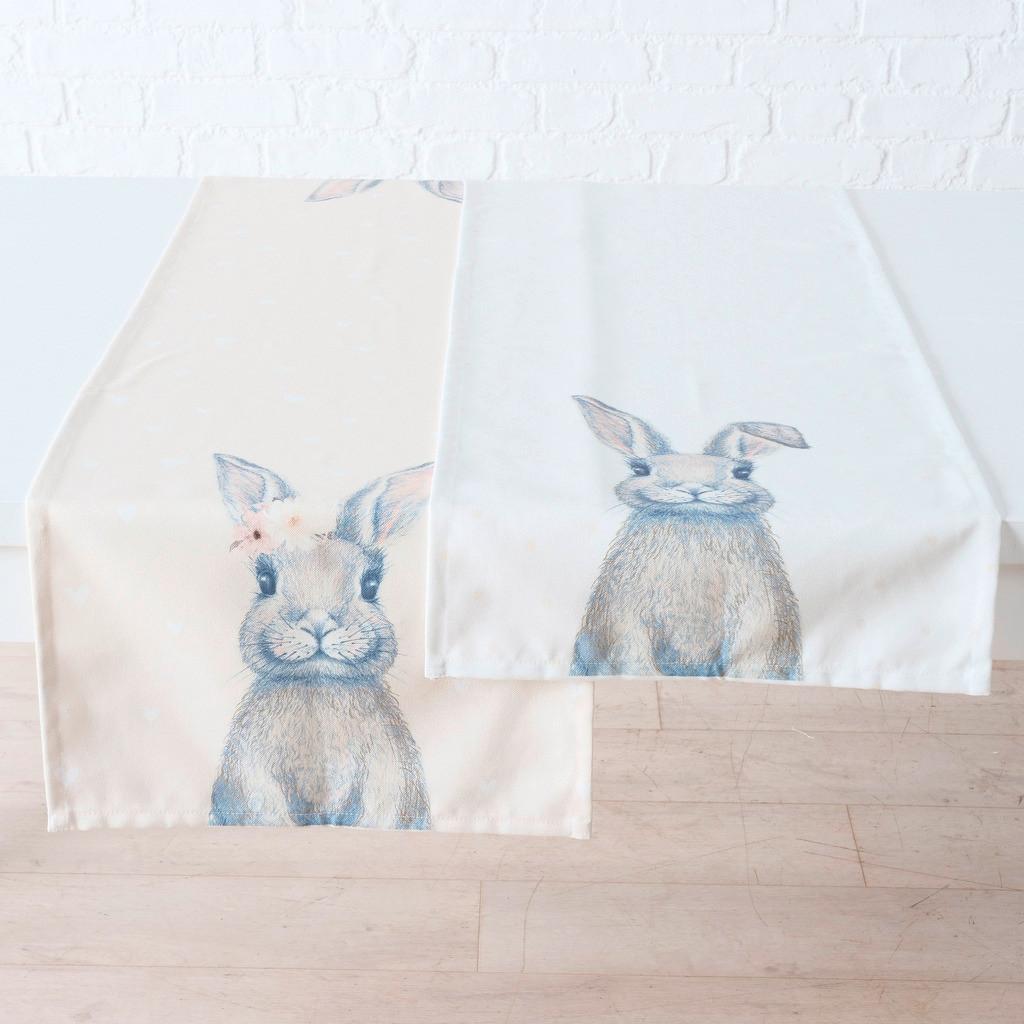 TISCHLÄUFER BELLA - Weiss/Braun, Konventionell, Textil (40/140cm) - Modern Living
