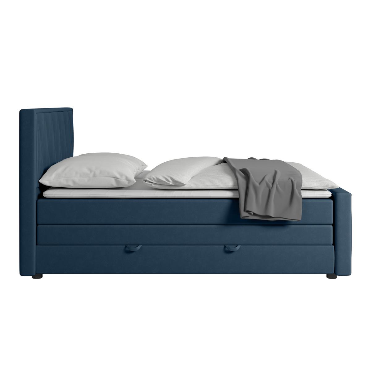 Boxspringbett Porto ca. 180x200 cm Blau - Blau, MODERN, Holz/Kunststoff (180/200cm) - MID.YOU