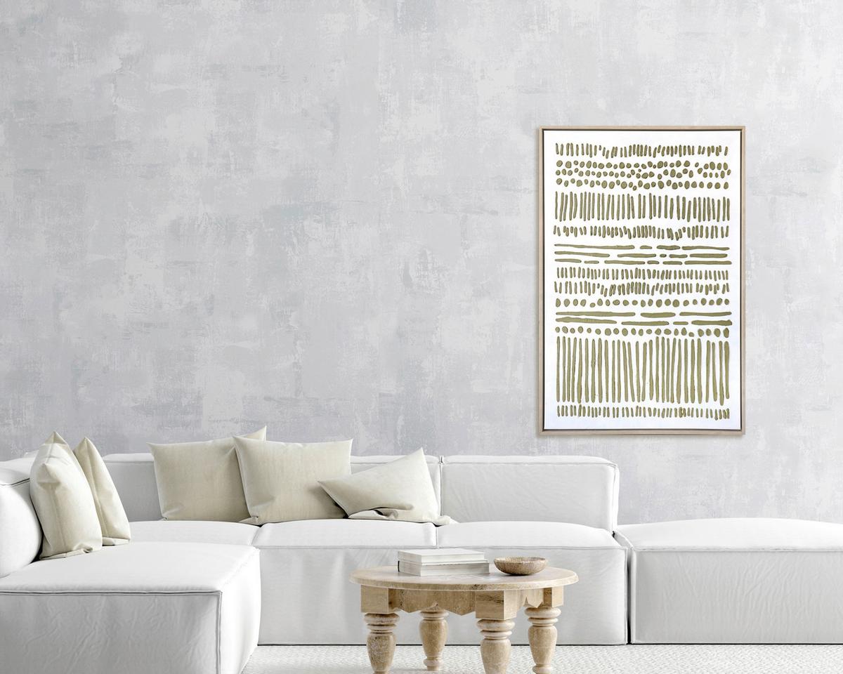 Keilrahmenbild Lotta Grün/Natur/Gold ca. 60x90cm - Goldfarben/Naturfarben, MODERN, Holzwerkstoff/Kunststoff (60/90cm) - Mömax