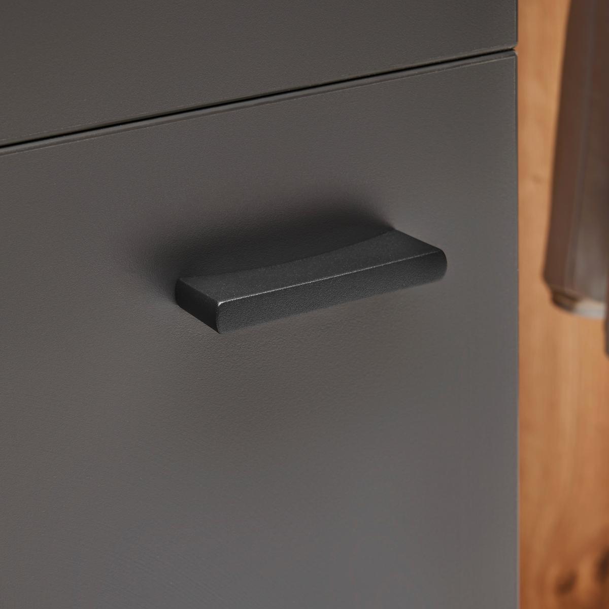 Garderobenschrank Florenz Grau/Eiche Artisan - Schwarz/Eiche Artisan, Modern, Holzwerkstoff/Kunststoff (79/196,2/37,3cm) - Premium Living