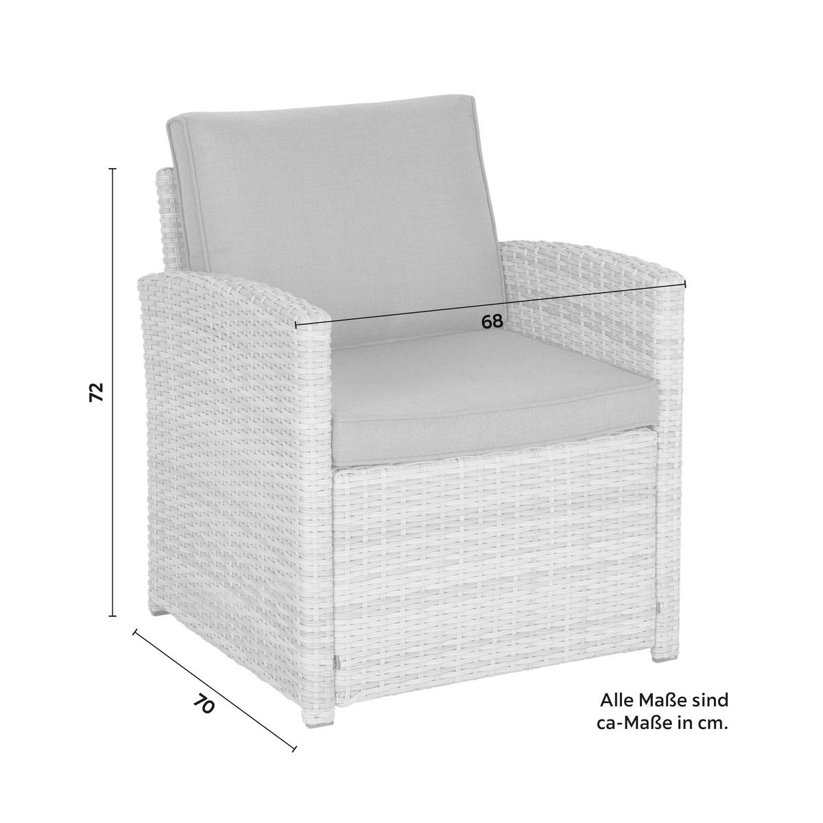 Loungegarnitur-Set Nela 2 Grau/Beige - Beige/Hellgrau, Modern, Glas/Kunststoff - Mömax