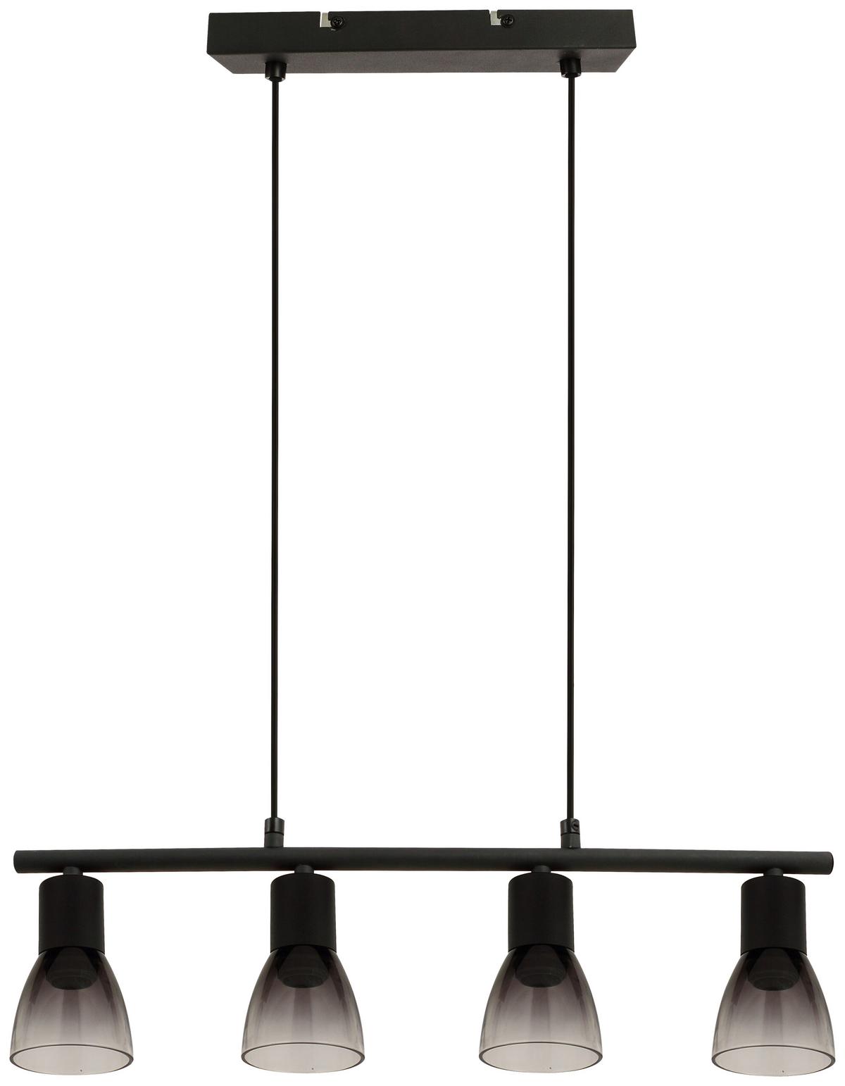 Függőlámpa Hiz - fekete, Modern, Üveg/fém (50/7,2/120cm) - Modern Living