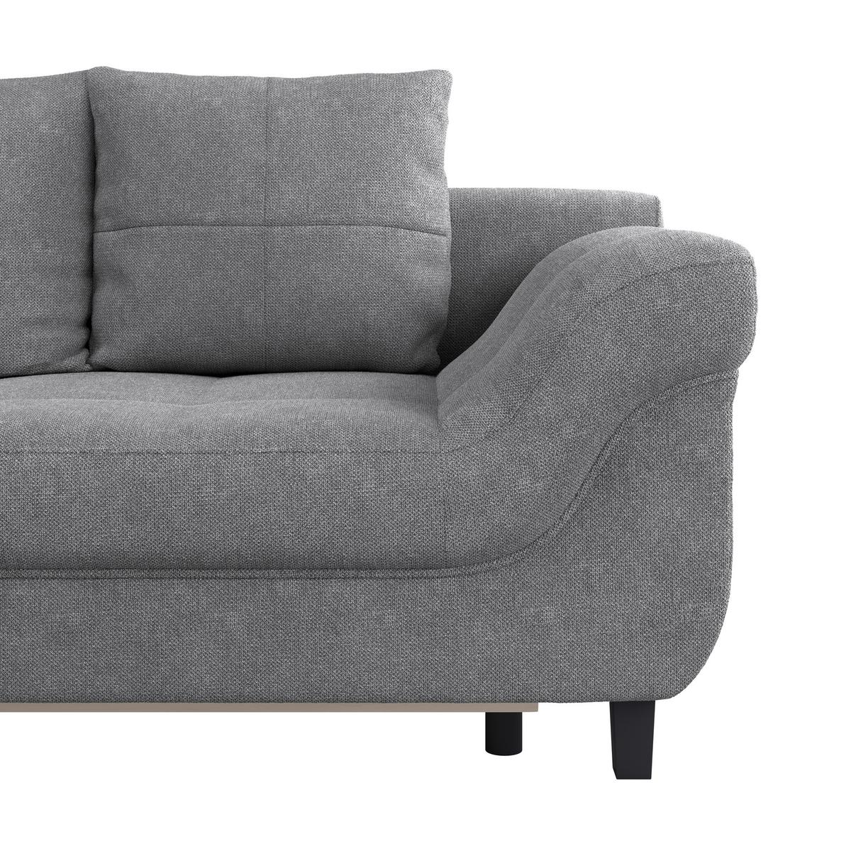 Kutna Garnitura Mendoza - siva/crna, Design, tekstil/drvo (197/309cm) - Modern Living