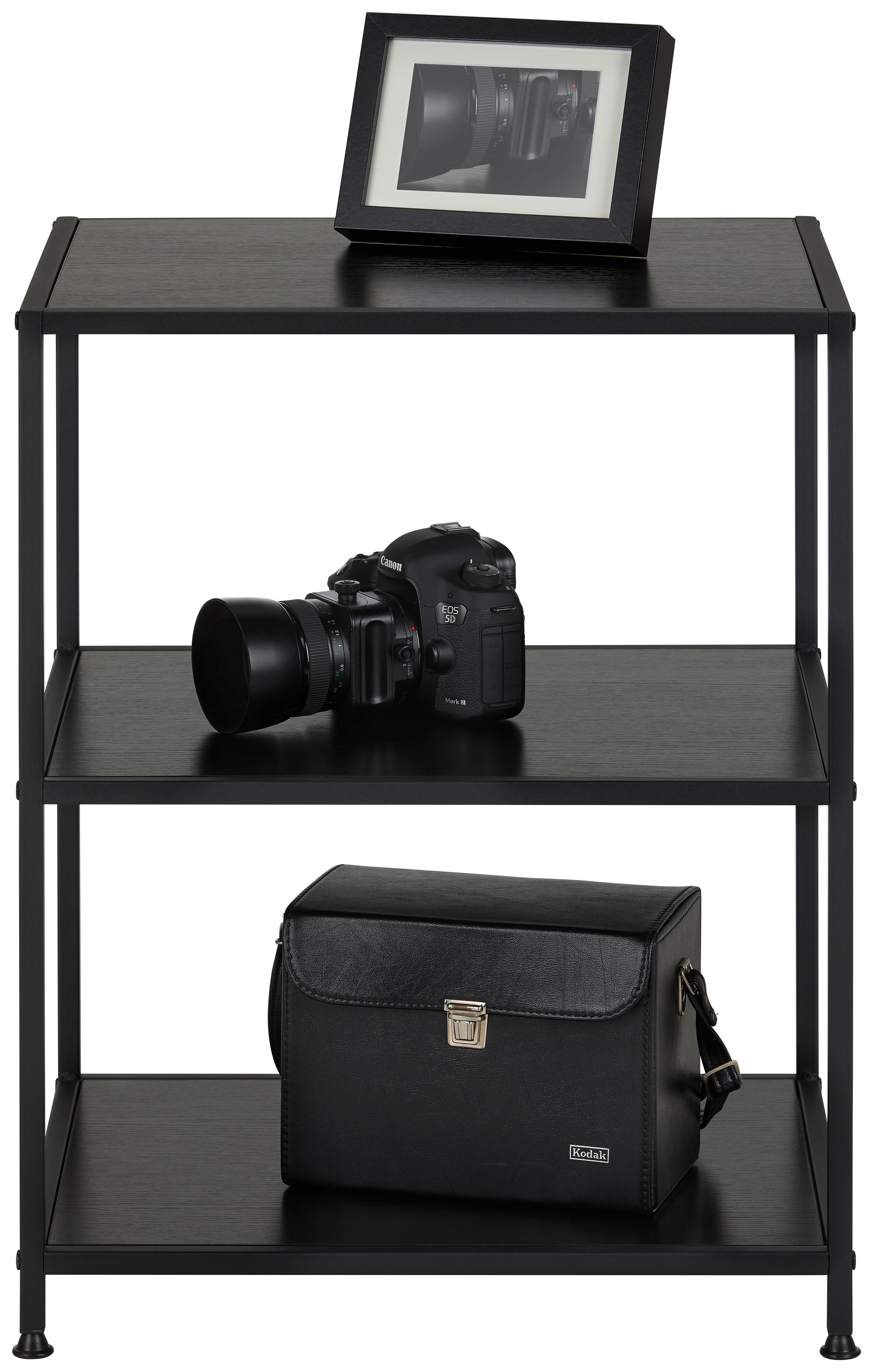 Regal in Schwarz - Schwarz, MODERN, Wellpappe/Metall (50/65/40cm) - Modern Living