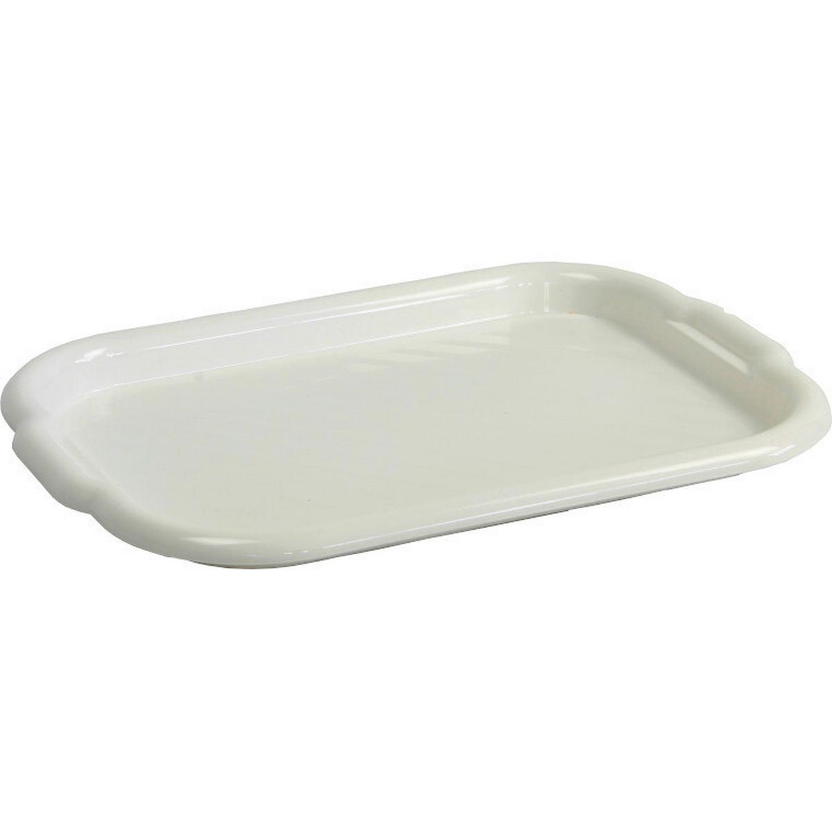 Tálca Domotti - fehér, műanyag (40/28/3cm)