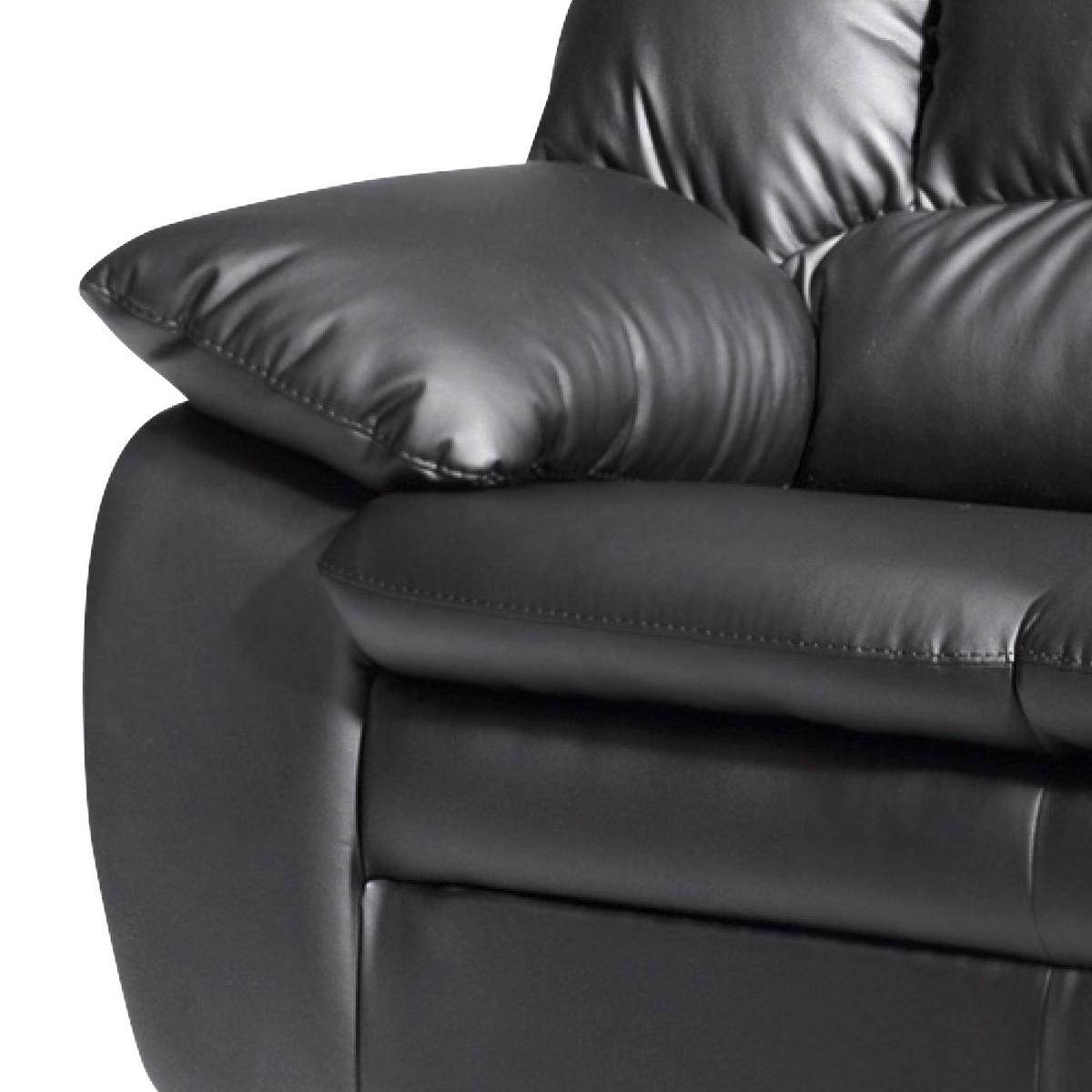 Dreisitzer-Sofa "Casino I" , schwarz - Schwarz, KONVENTIONELL, Kunststoff/Textil (177/88/92cm) - MID.YOU