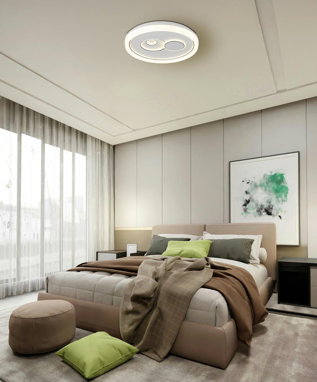 Led Stropna Svjetiljka Ruiz - bijela/crna, Basics, metal/plastika (49/7cm) - Globo