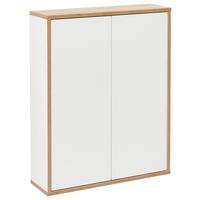 Hängeschrank "Finn" , weiß, eiche - Weiß, MODERN, Glas/Holzwerkstoff (60/75/18,5cm) - MID.YOU