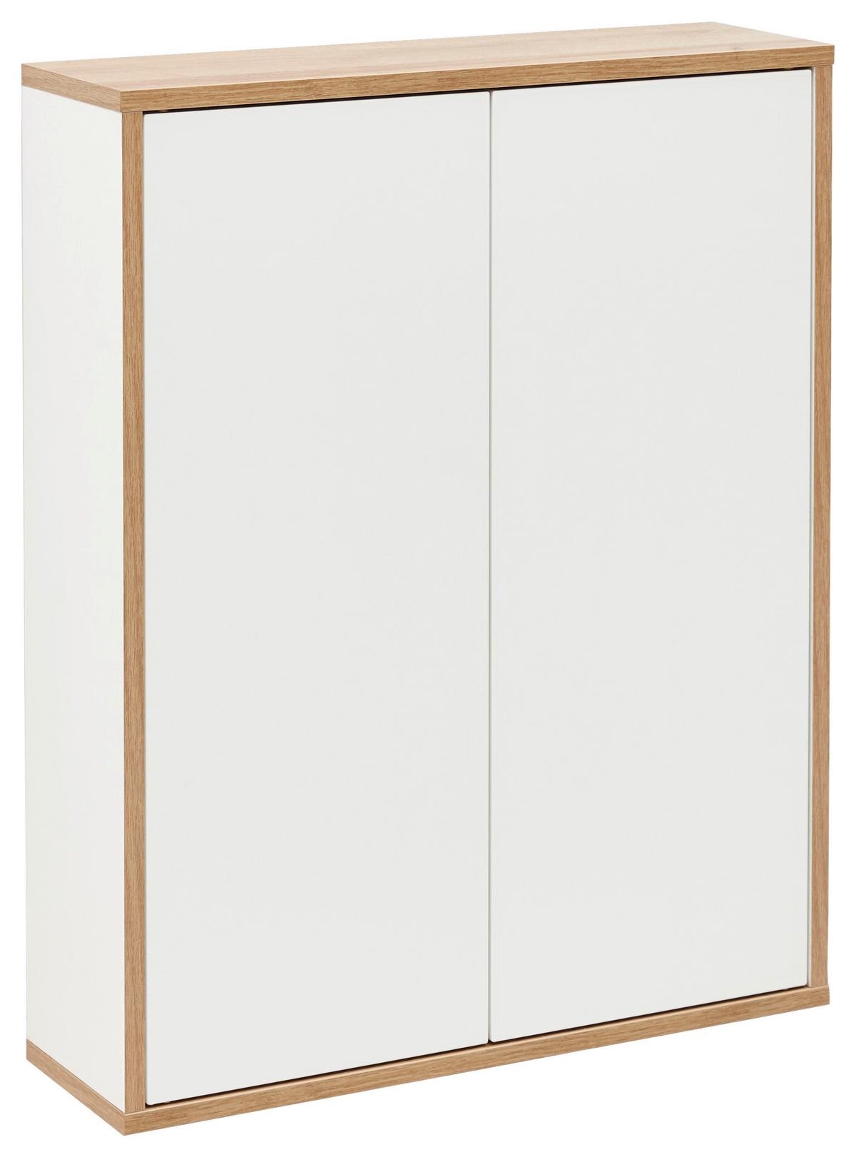 Hängeschrank "Finn" , weiß, eiche - Weiß, MODERN, Glas/Holzwerkstoff (60/75/18,5cm) - MID.YOU