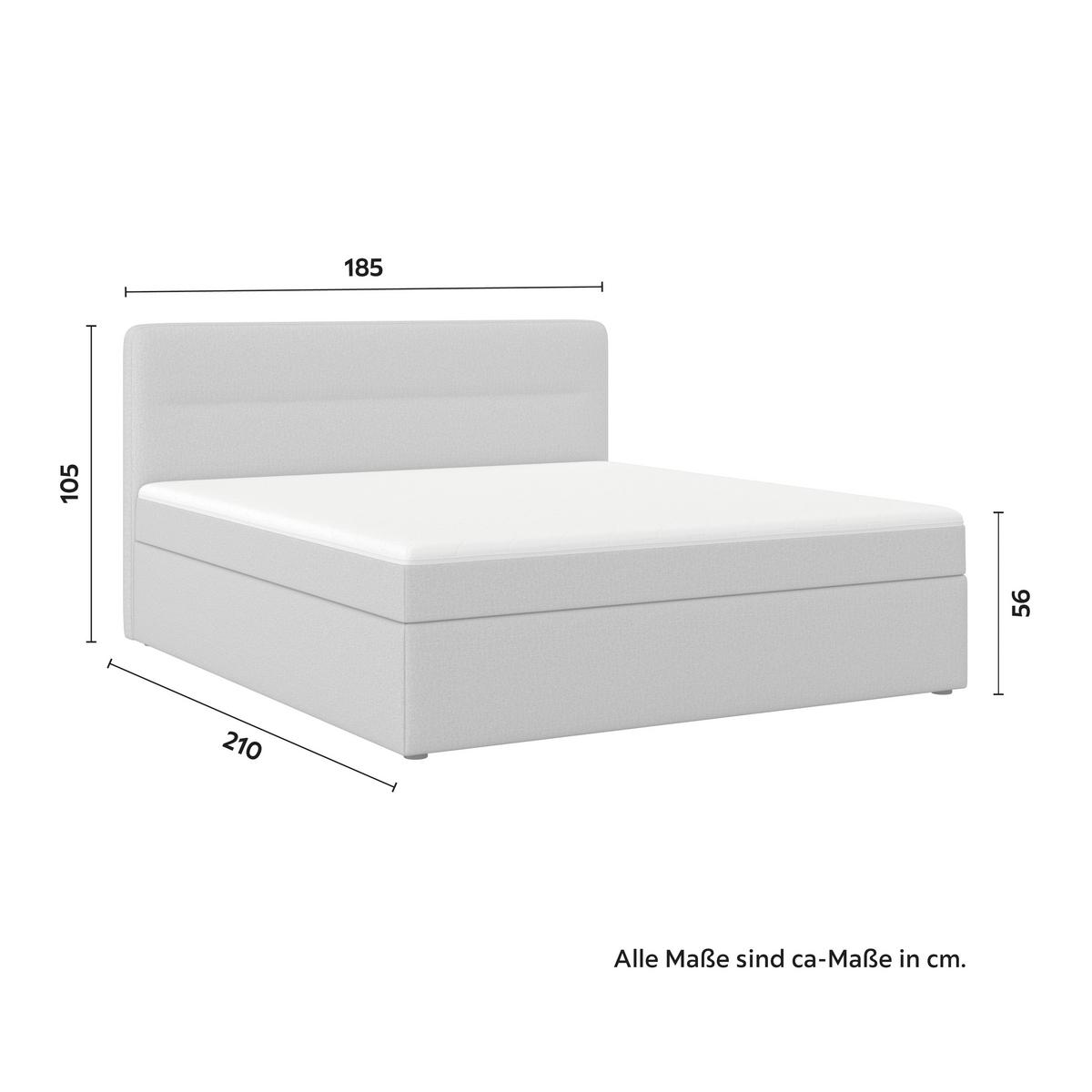 Boxbett Marco ca. 180x200 cm Taupe - Taupe/Schwarz, MODERN, Holz/Kunststoff (180/200cm) - Bessagi Home