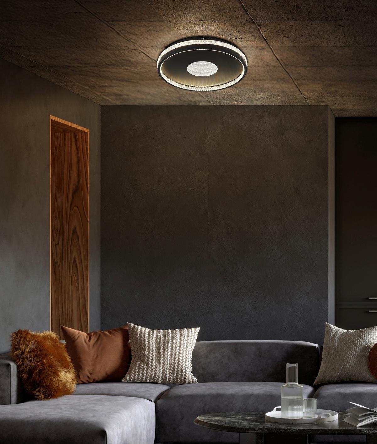 Led Stropna Svjetiljka Shirley - prozirno/crna, Design, metal/plastika (41/6.5cm) - Globo