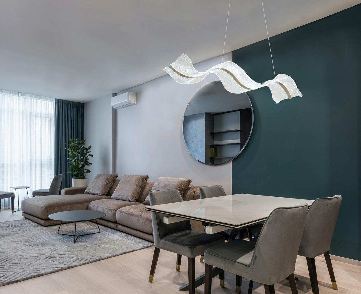 LED-HÄNGELEUCHTE 68294H - Klar, Design, Kunststoff/Metall (101/29,4/120cm) - Globo