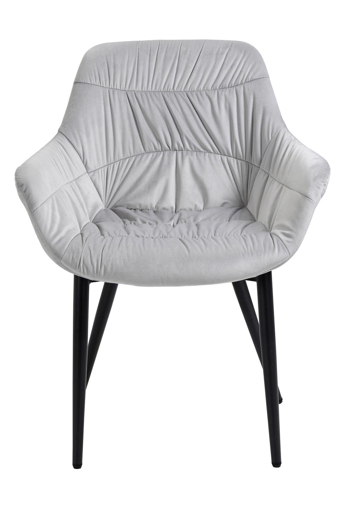 Naslanjač Samt, Svetlo Siva - črna/svetlo siva, Moderno, kovina/tekstil (63/81,5/61cm) - Livetastic