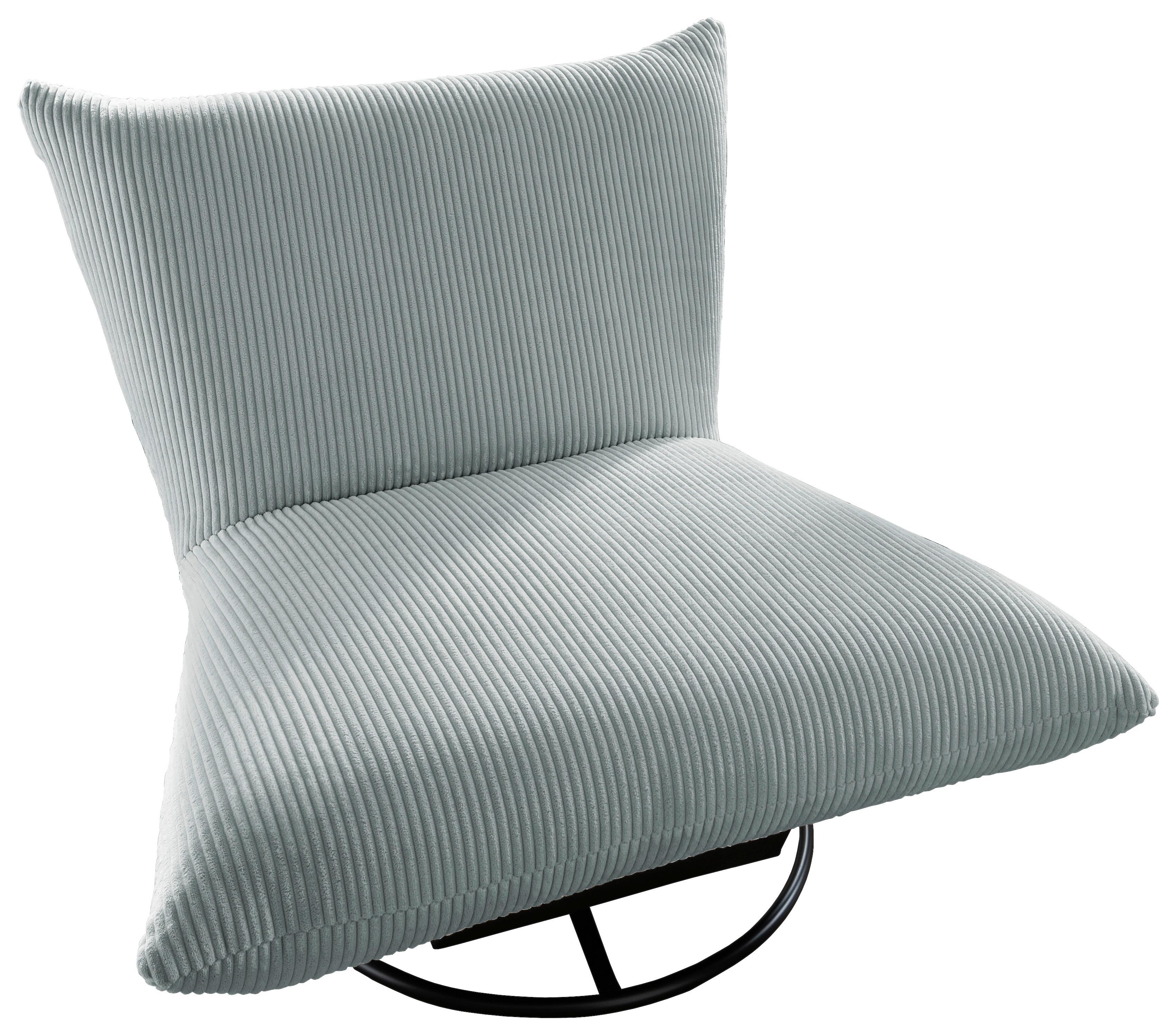 Relaxsessel Cremona Hellblau - Schwarz/Hellblau, Design, Textil/Metall (100/78/96cm) - Livetastic