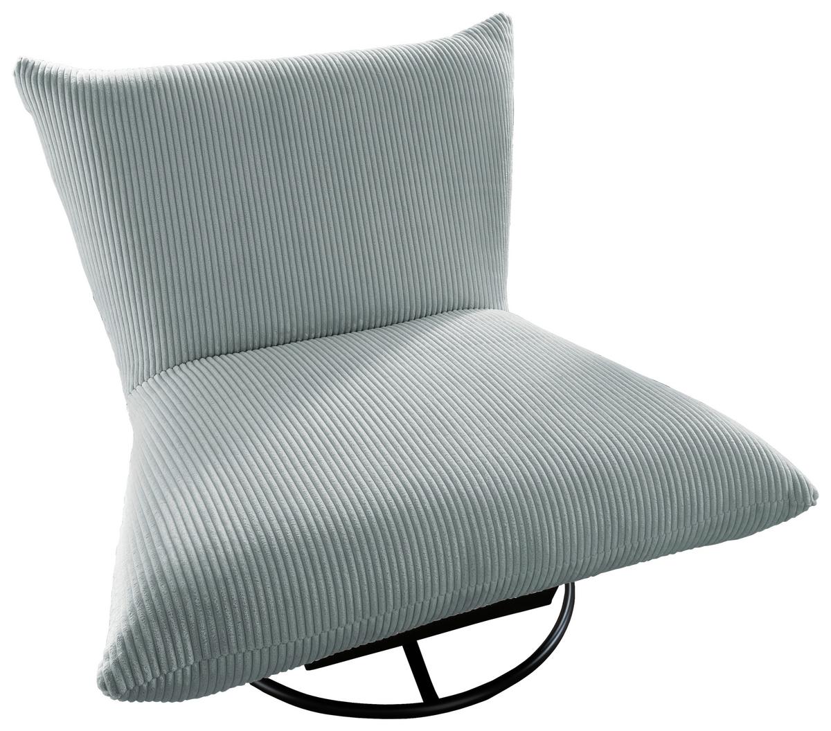 Relaxsessel Cremona Hellblau - Schwarz/Hellblau, Design, Textil/Metall (100/78/96cm) - Livetastic