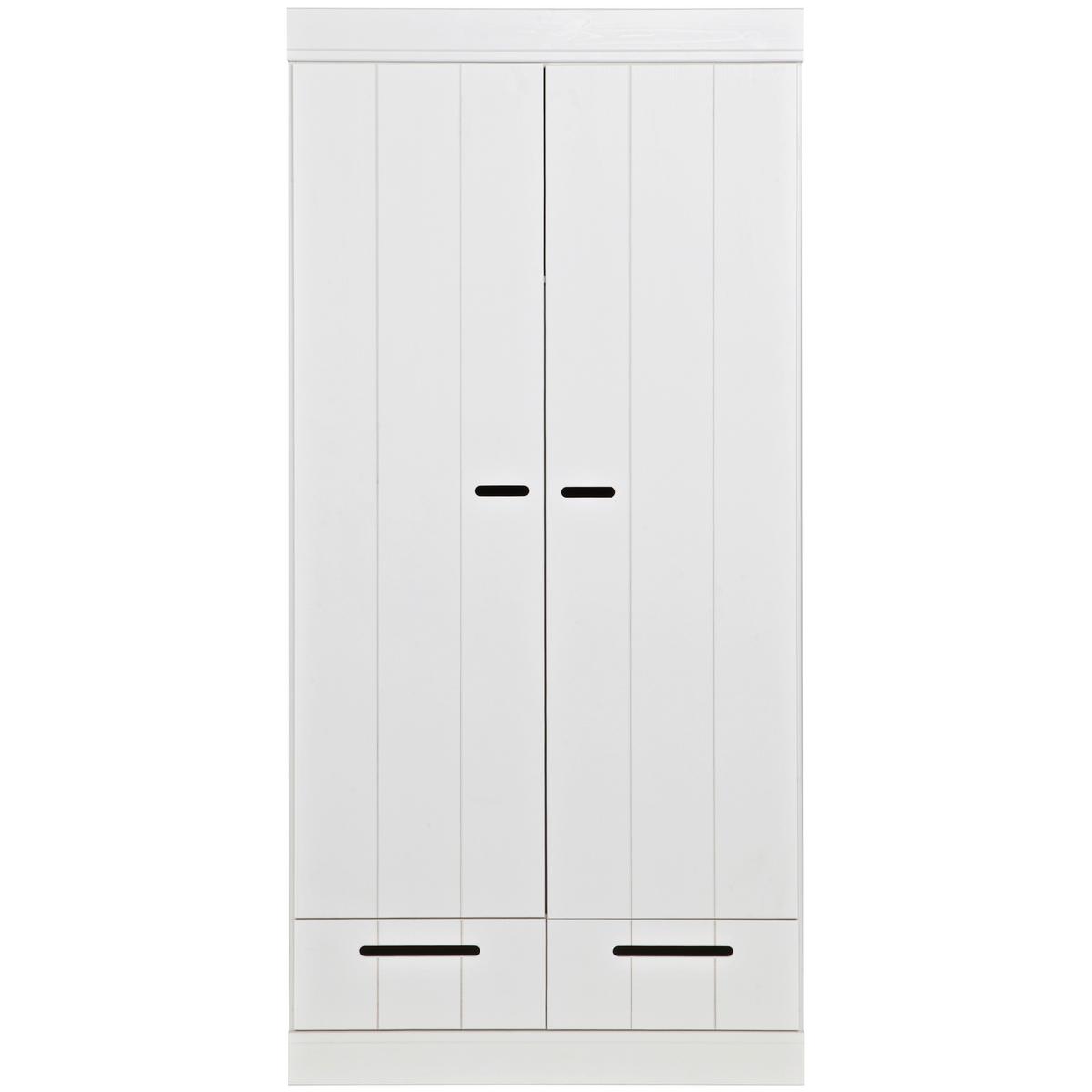 Drehtürenschrank Connect Weiß - Weiß, Design, Holz/Holzwerkstoff (94/195/53cm) - Livetastic
