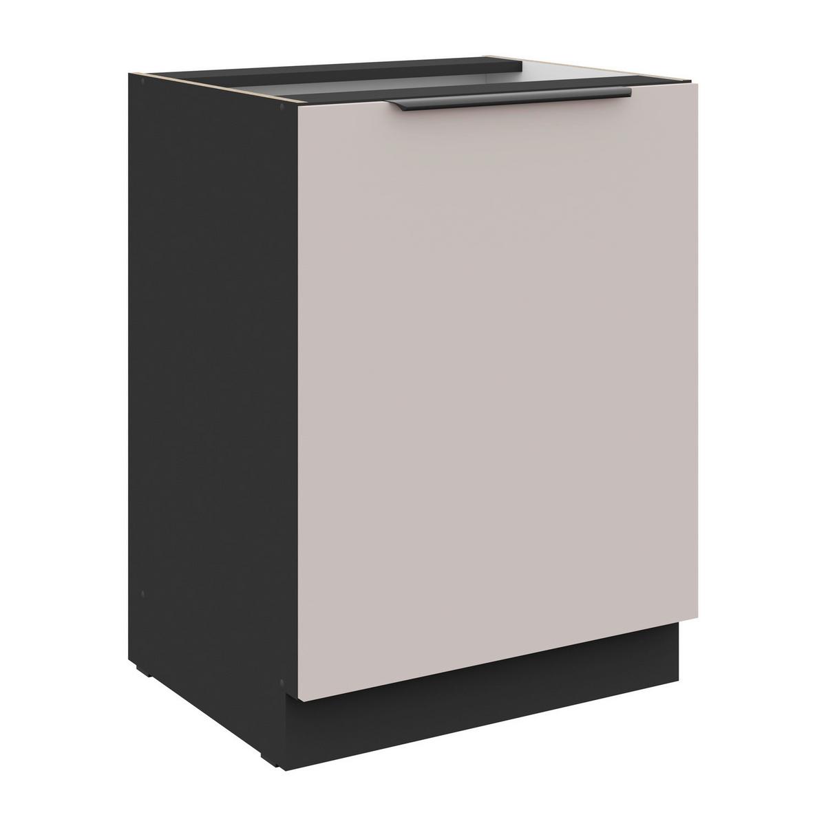 Corp inferior de bucatarie ARONA - bej/negru, Modern, material pe bază de lemn (60/82/52cm)