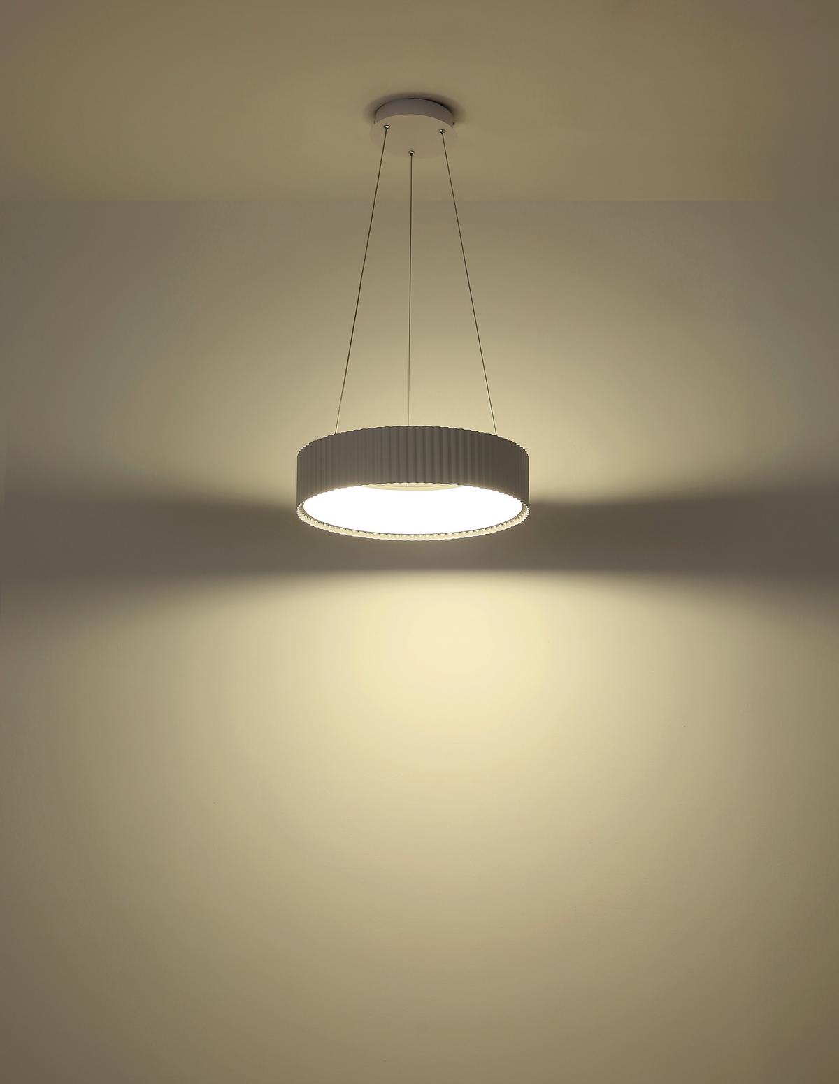 Led Luster Kemp - providno/bela, Osnovno, metal/plastika (46cm) - Globo