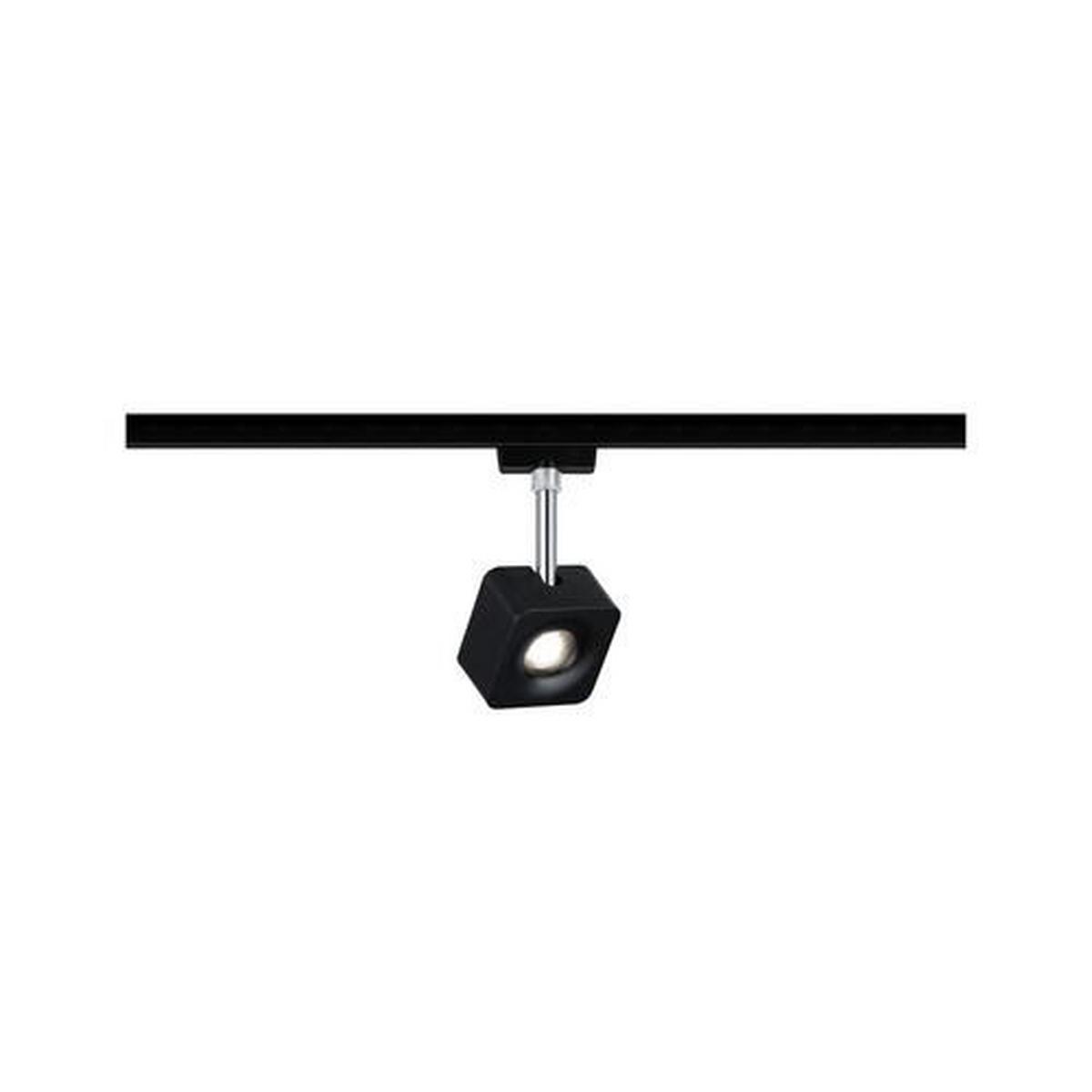 LED-Deckenleuchte Urail Spot Cube max. 8 Watt - Chromfarben/Schwarz, Design, Kunststoff/Metall (7,7/16,5/4,7cm) - Paulmann