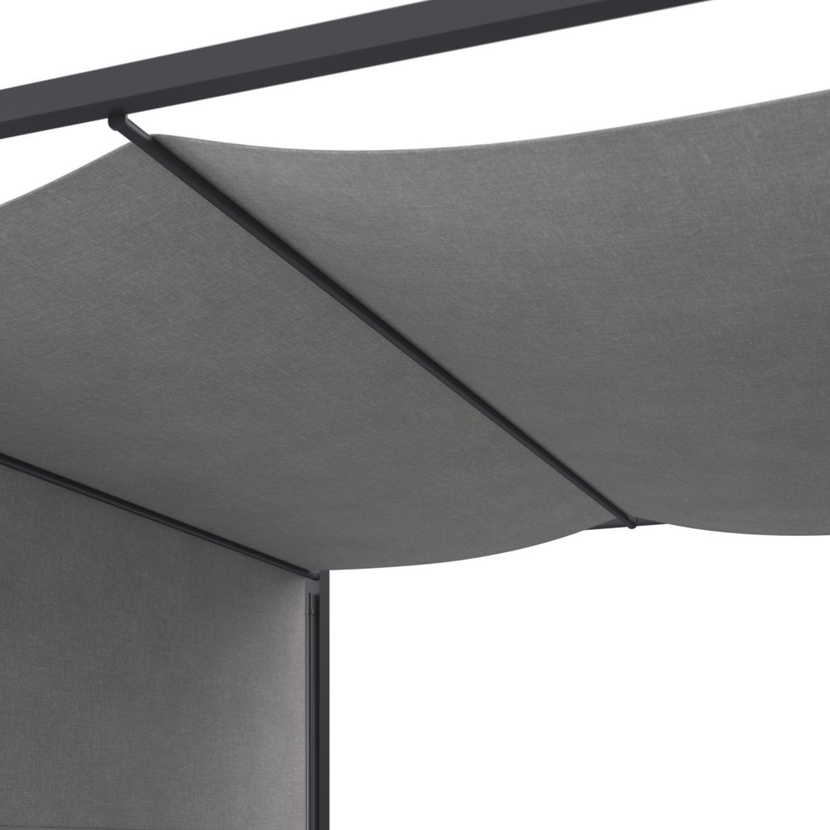 Sonnenliege Aviva Hellrgrau Outdoorstoff/Metall +Abdeckung - Hellgrau, MODERN, Textil/Metall (148/196/200cm) - Bessagi Garden