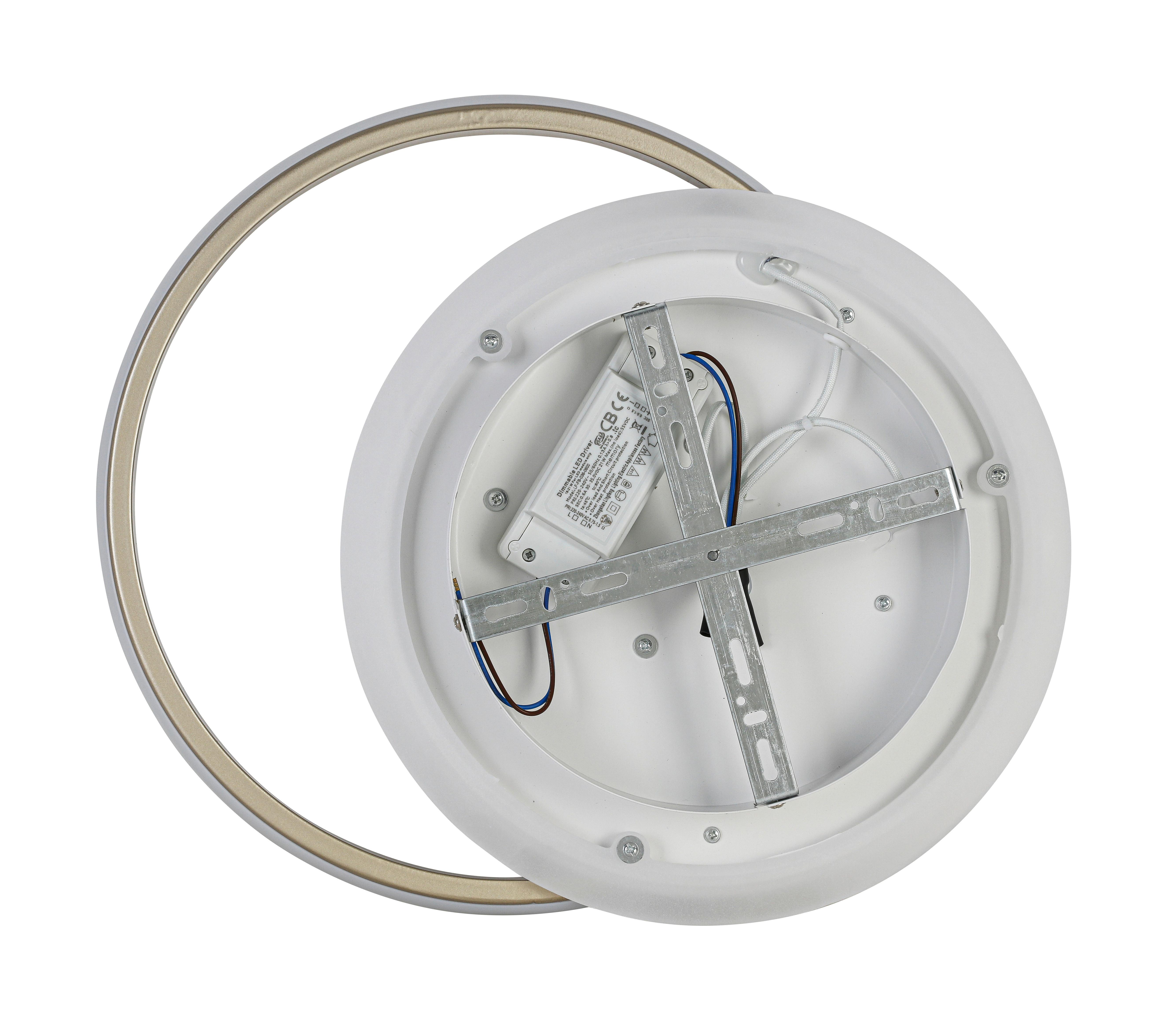 LED-TAKLAMPA PUL - champagne, Modern, metall/plast (42/35/6cm) - Mömax