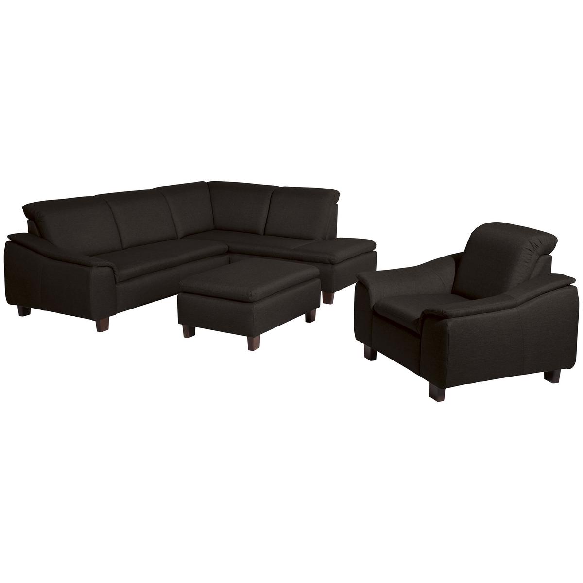 ECKSOFA AARON - Dunkelbraun/Nussbaumfarben, Design, Holz/Textil (247/187cm) - Max Winzer