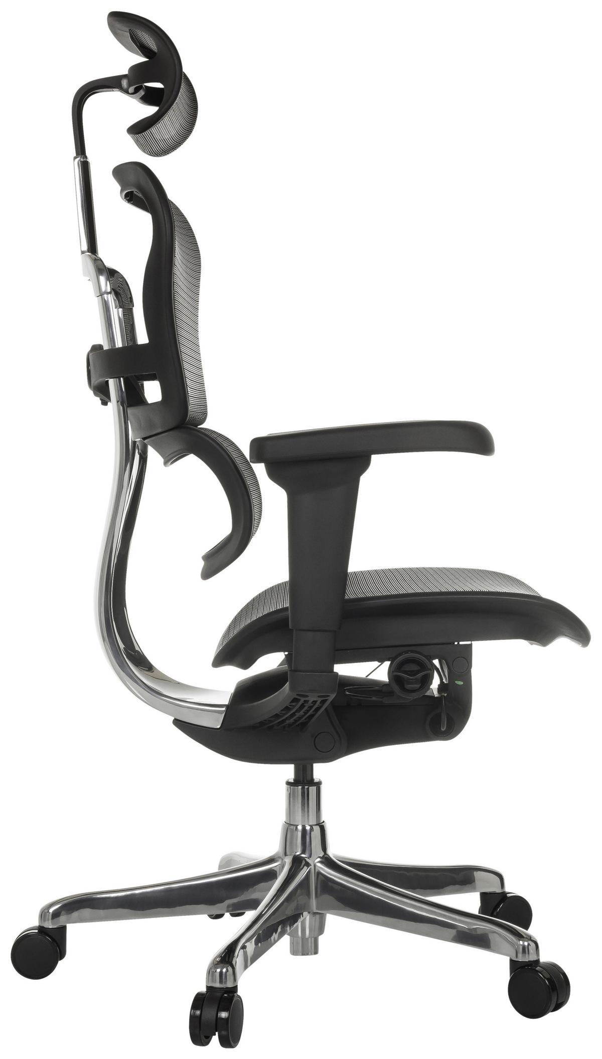 Drehstuhl Ergohuman Ultra Gen2 Schwarz - Silberfarben/Schwarz, MODERN, Kunststoff/Textil (65/132/60cm) - MID.YOU