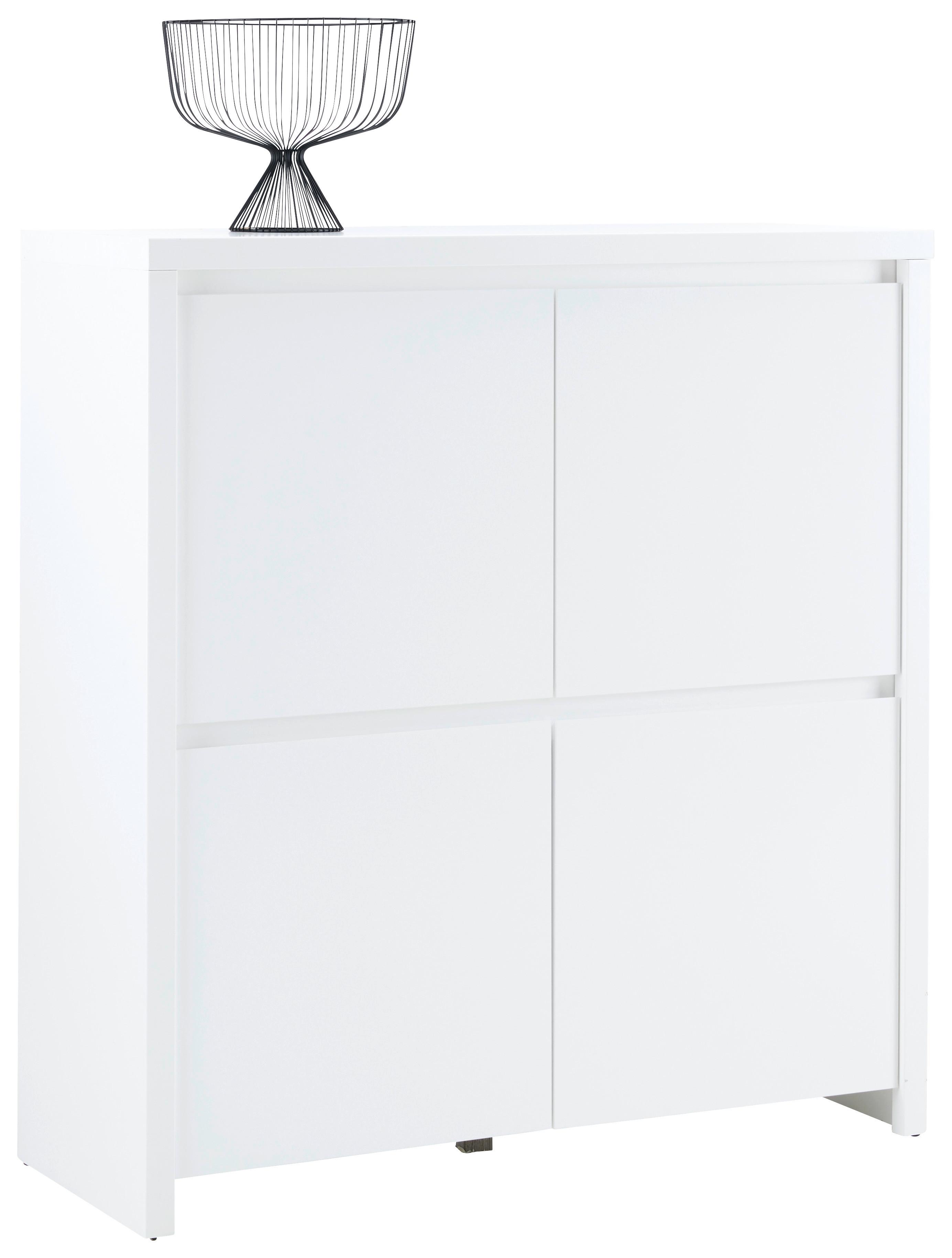 Kommode Larios B in Weiss - Weiss/Schwarz, Modern, Holzwerkstoff/Kunststoff (105/112/40cm) - Mömax